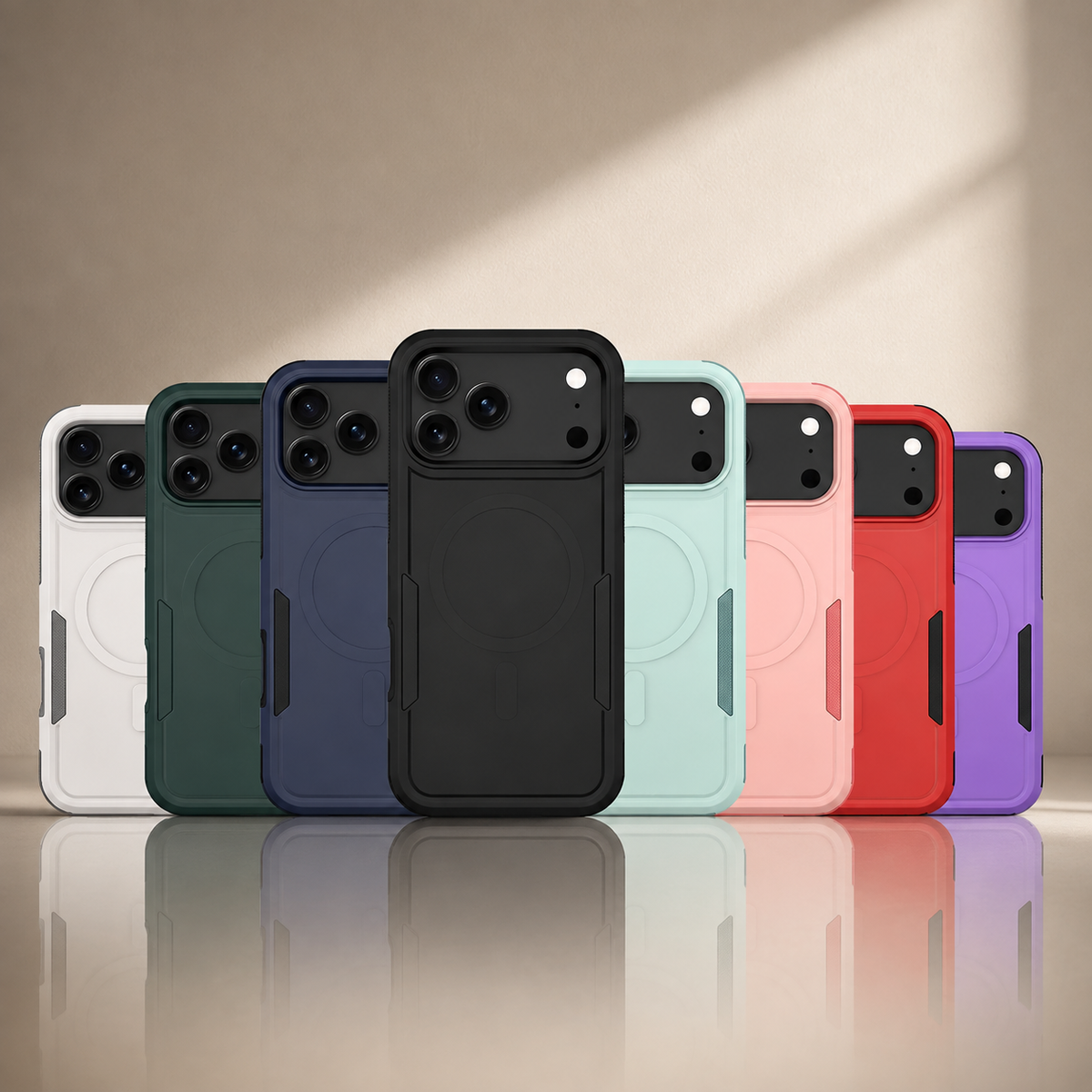 Premium iPhone Case 2-in-1 Heavy Armor Magnetic Charging Cover with Shockproof PC+TPU Matte Anti-Fingerprint Protective Design for Everyday Use Design