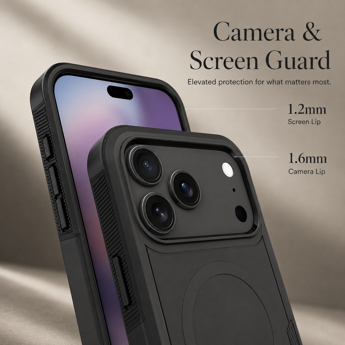 Premium iPhone Case 2-in-1 Heavy Armor Magnetic Charging Cover with Shockproof PC+TPU Matte Anti-Fingerprint Protective Design for Everyday Use Design