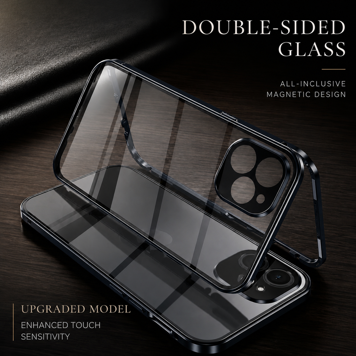 Premium iPhone Case 360 Full Protection MagSafe Magnetic Glass Cover Aluminum Alloy Frame Shockproof Anti Scratch Bumper Full Coverage Slim Protection
