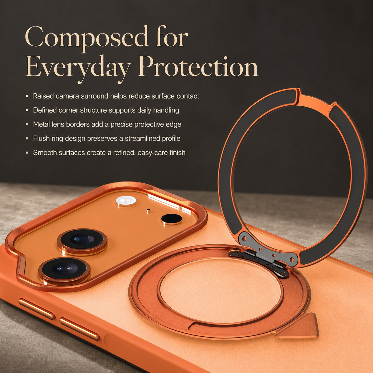 Premium iPhone Case 360 Rotating Magnetic Kickstand Skin Feel MagSafe Metal Lens Protection Shockproof Slim Fit Non Slip Durable Protective Phone Cover Case