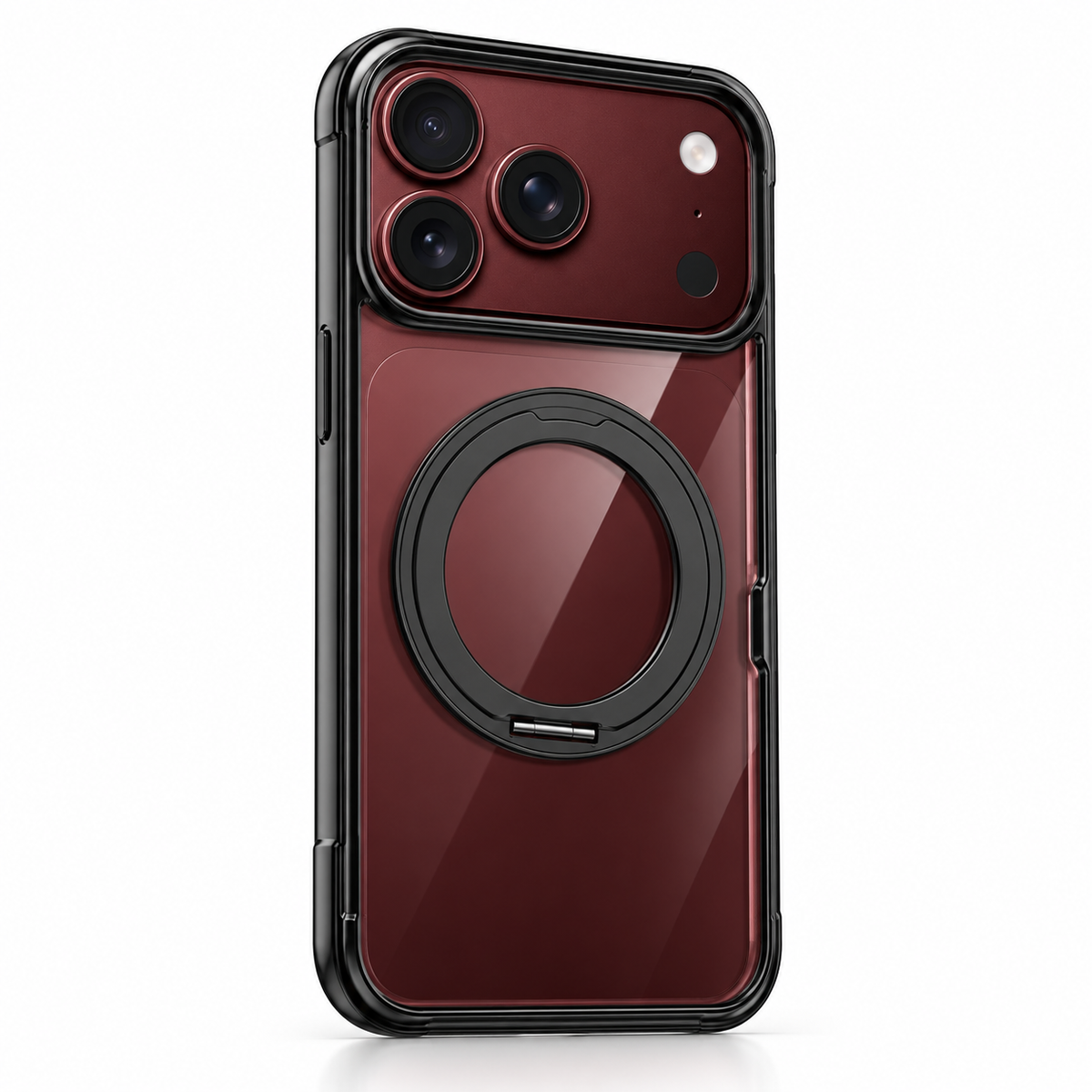 Premium iPhone Case 360 Rotating Stand Transparent MagSafe Magnetic Holder Foldable Stand Cover Shockproof Slim Durable Clear Protective Phone Cover Shell Case