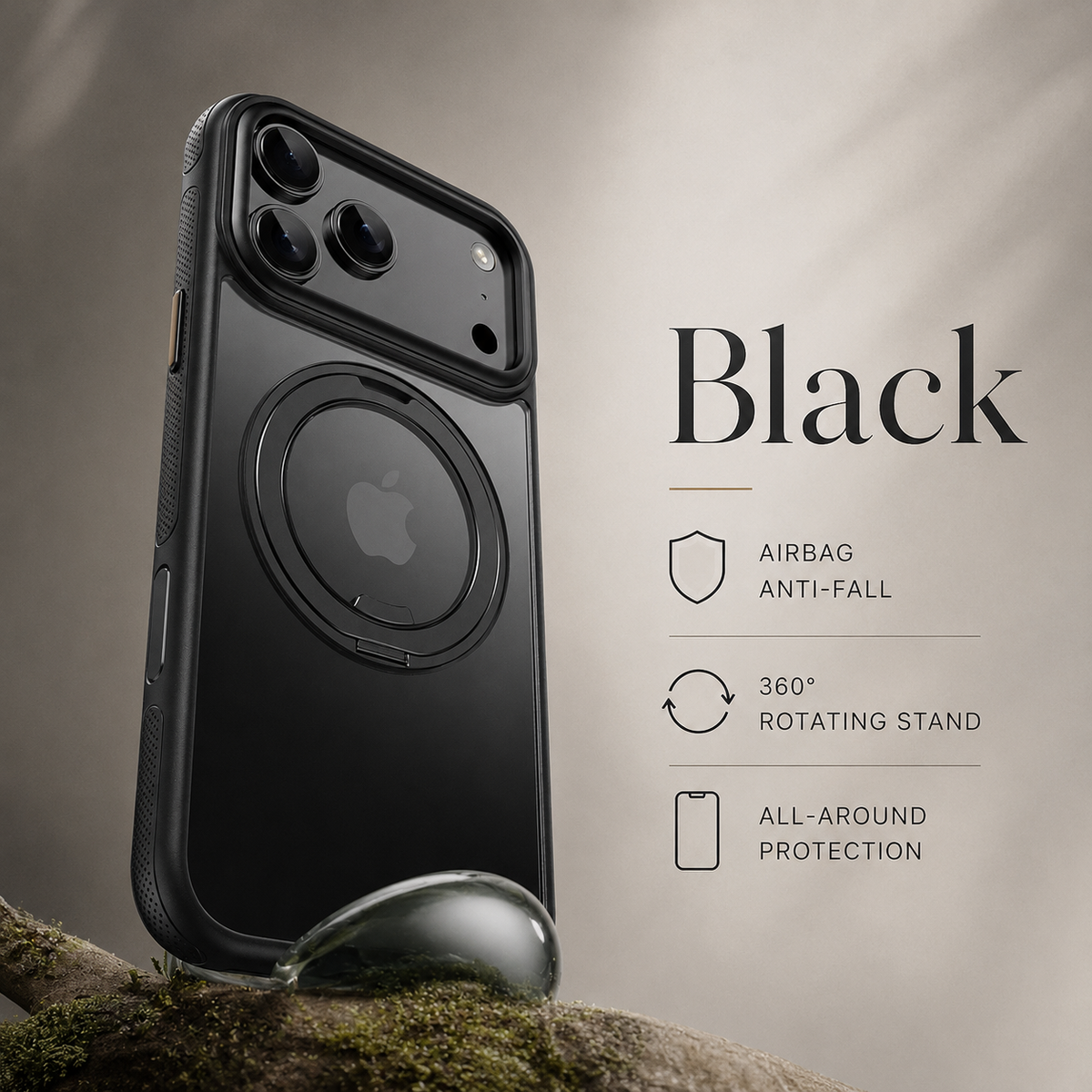 Premium iPhone Case 360° Mechanical Torque Rotating Stand MagSafe Shockproof Metal PC TPU Protective Cover for Everyday Use for Secure Daily Handling