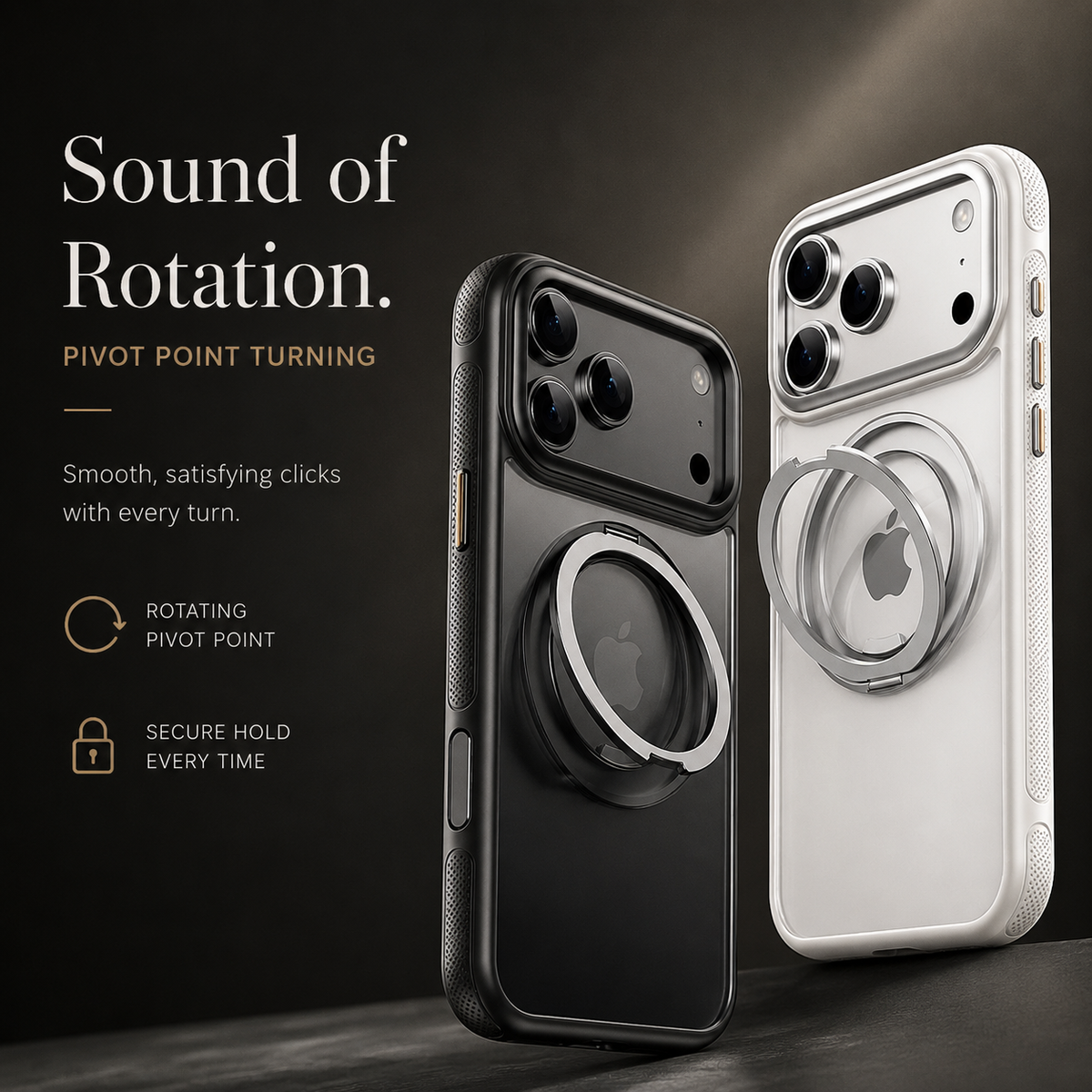 Premium iPhone Case 360° Mechanical Torque Rotating Stand MagSafe Shockproof Metal PC TPU Protective Cover for Everyday Use for Secure Daily Handling