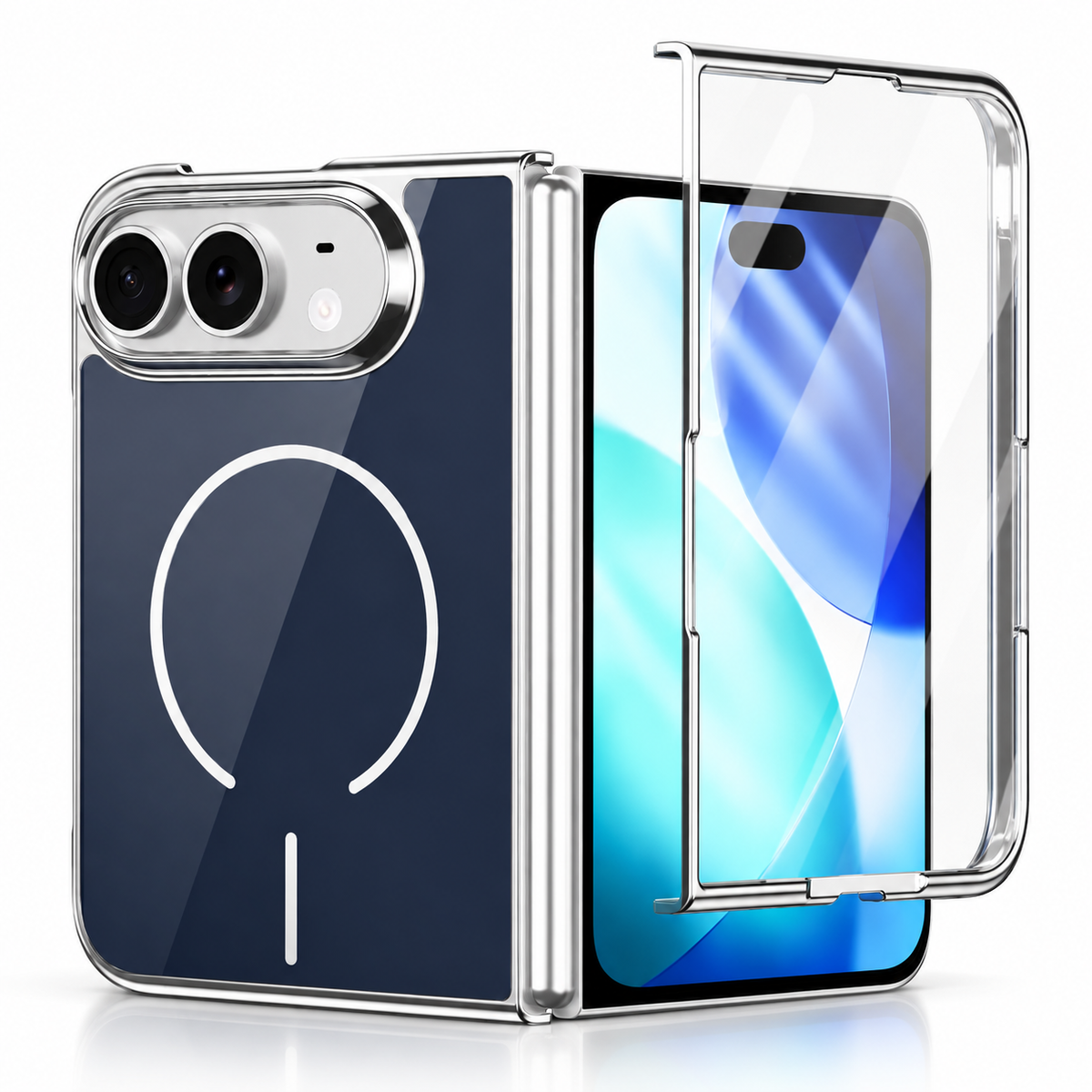 Premium iPhone Case All in One Built In Front Screen Protector Full Wrap Shockproof Foldable Cover Slim Durable Anti Drop Full Protective Phone Cover Case