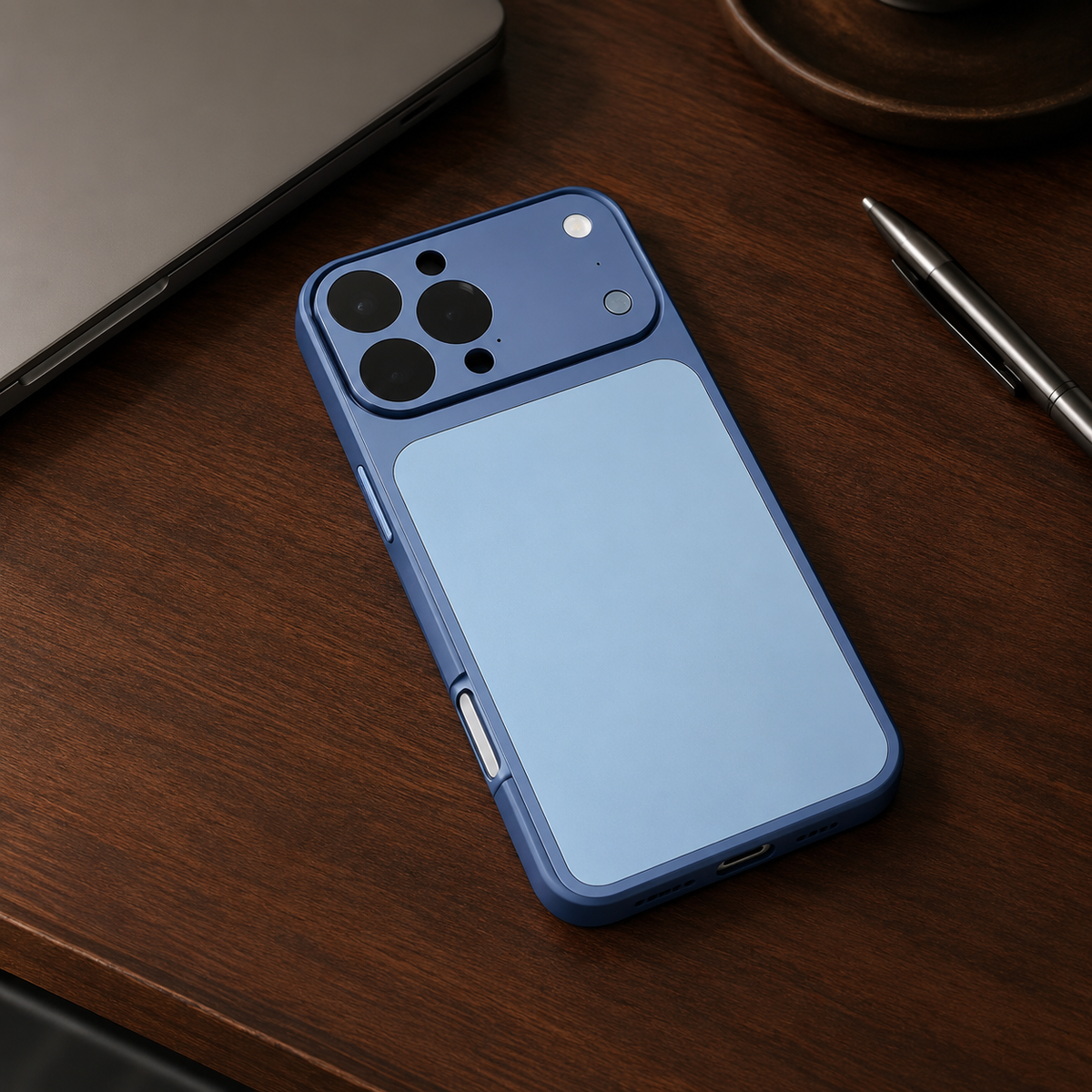 Premium iPhone Case Alloy Frame Large Window Backplane Shockproof Protective Cover Anti Fingerprint Non Slip Dustproof Slim Geometric Metal Style Case