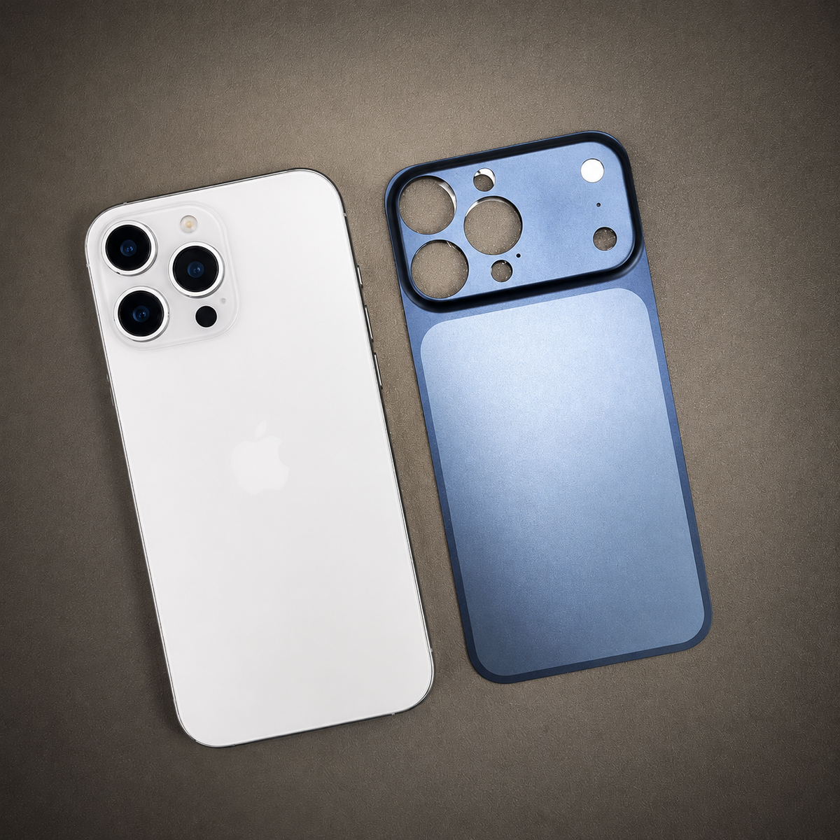 Premium iPhone Case Alloy Frame Large Window Backplane Shockproof Protective Cover Anti Fingerprint Non Slip Dustproof Slim Geometric Metal Style Case