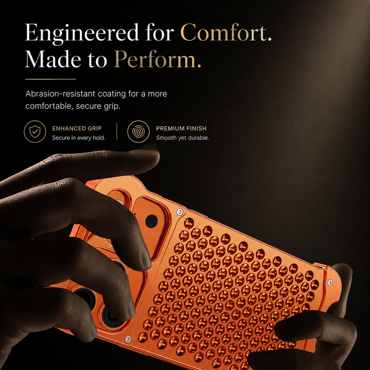 Premium iPhone Case Aluminum Alloy Borderless Frame Honeycomb Heat Dissipation Shockproof Metal Bumper Anti Scratch Non Slip Lightweight Protective Cover