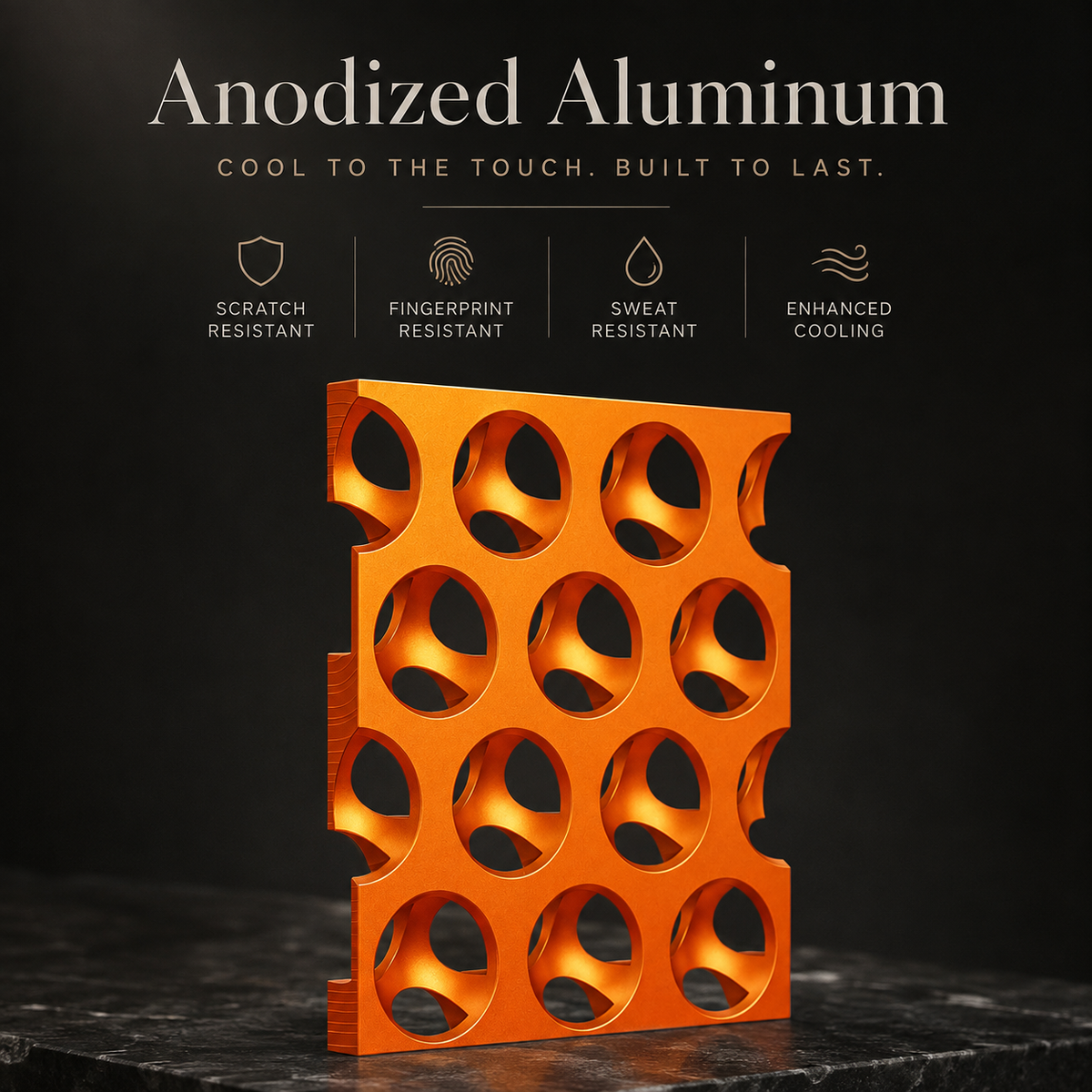 Premium iPhone Case Aluminum Alloy Borderless Frame Honeycomb Heat Dissipation Shockproof Metal Bumper Anti Scratch Non Slip Lightweight Protective Cover