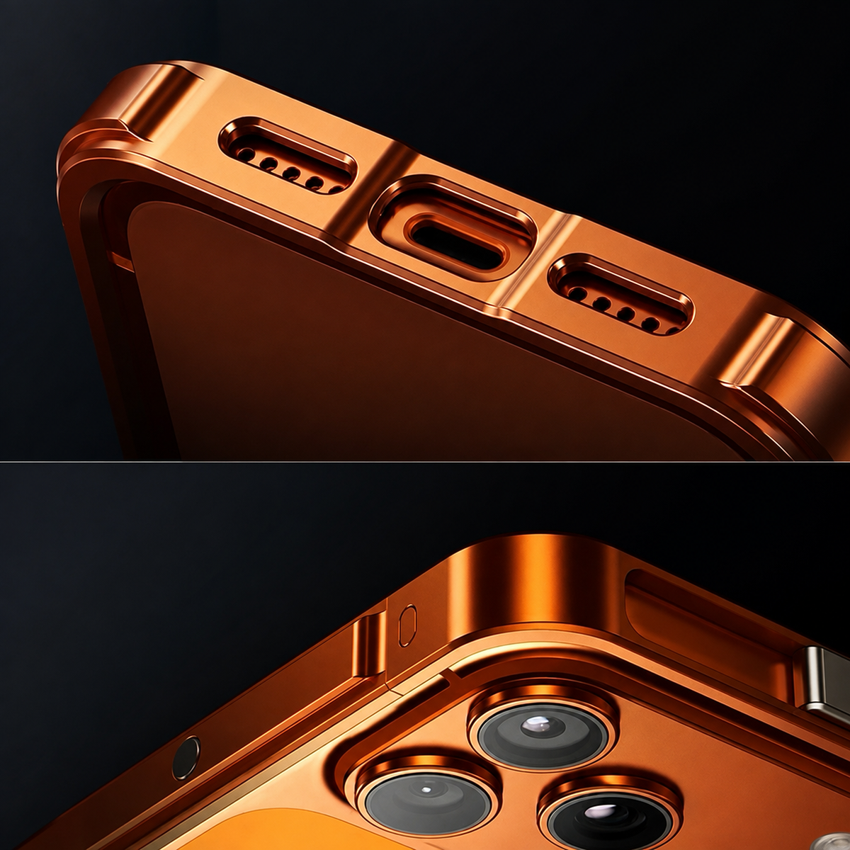 Premium iPhone Case Aluminum Alloy Bumper Magnetic Shockproof Metal Frame Heavy Duty Drop Protection Anti Scratch Slim Rugged Cover Mechanical Design