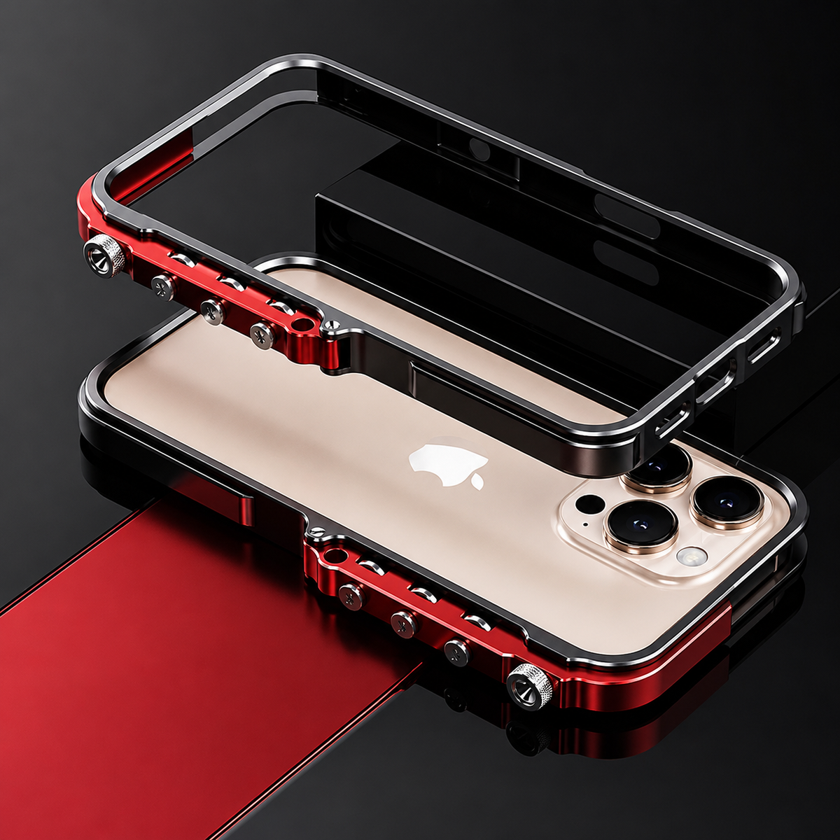 Premium iPhone Case Aluminum Alloy Bumper Magnetic Shockproof Metal Frame Heavy Duty Drop Protection Anti Scratch Slim Rugged Cover Mechanical Design