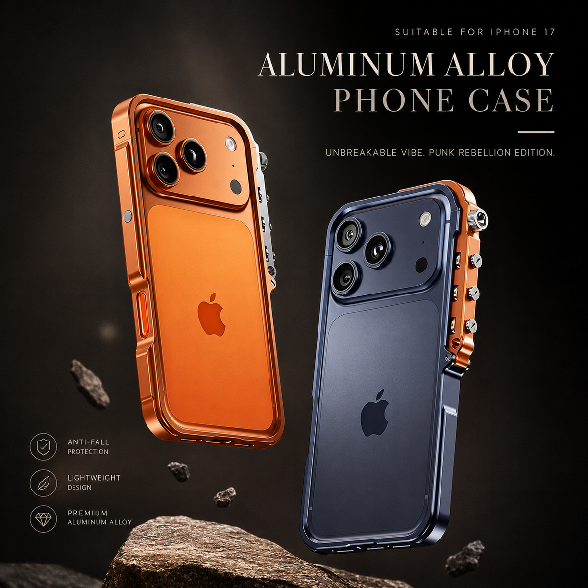 Premium iPhone Case Aluminum Alloy Bumper Magnetic Shockproof Metal Frame Heavy Duty Drop Protection Anti Scratch Slim Rugged Cover Mechanical Design