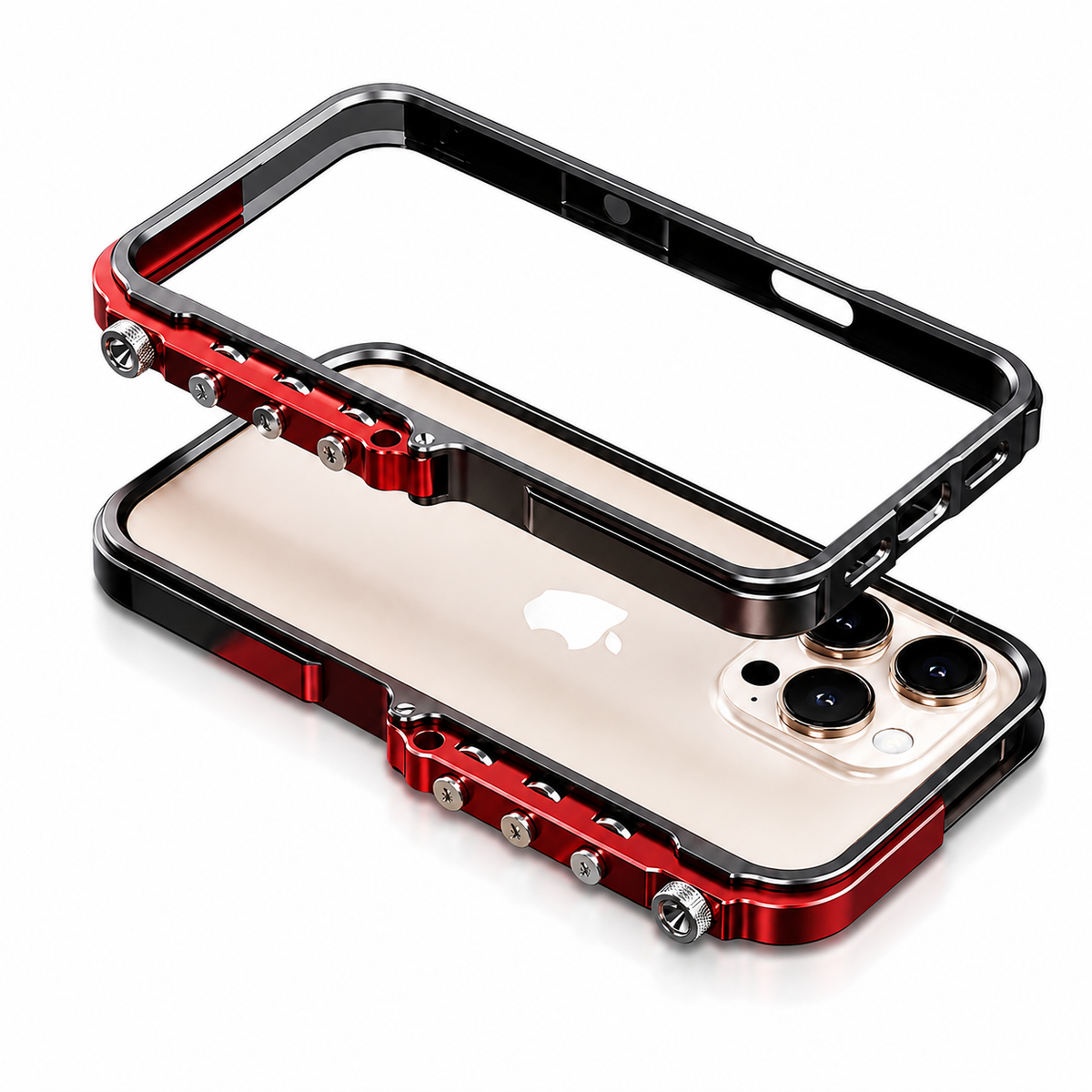 Premium iPhone Case Aluminum Alloy Bumper Magnetic Shockproof Metal Frame Heavy Duty Drop Protection Anti Scratch Slim Rugged Cover Mechanical Design
