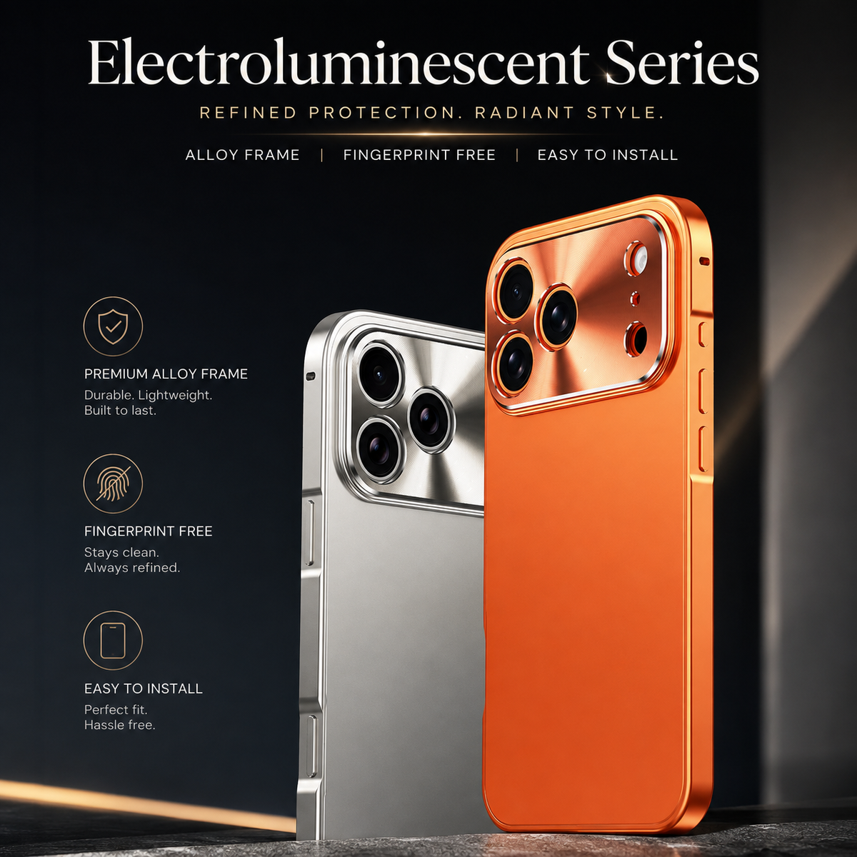 Premium iPhone Case Aluminum Alloy Frame Frosted PC Backplate Ultra Thin Shockproof Anti Scratch Anti Fingerprint Matte Protective Cover