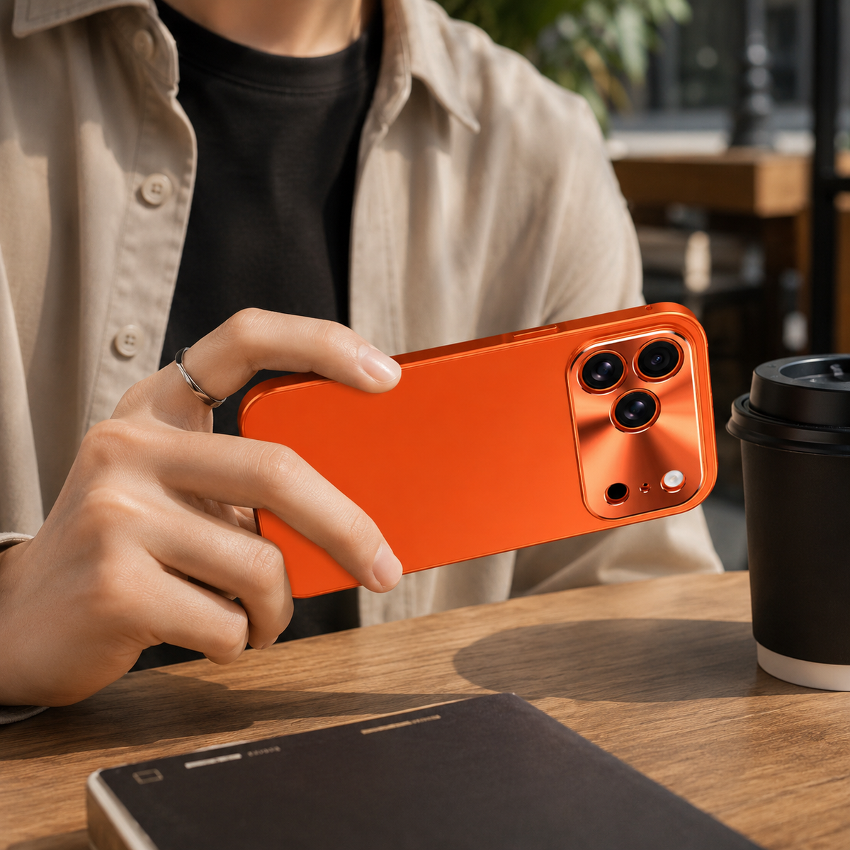 Premium iPhone Case Aluminum Alloy Frame Frosted PC Backplate Ultra Thin Shockproof Anti Scratch Anti Fingerprint Matte Protective Cover