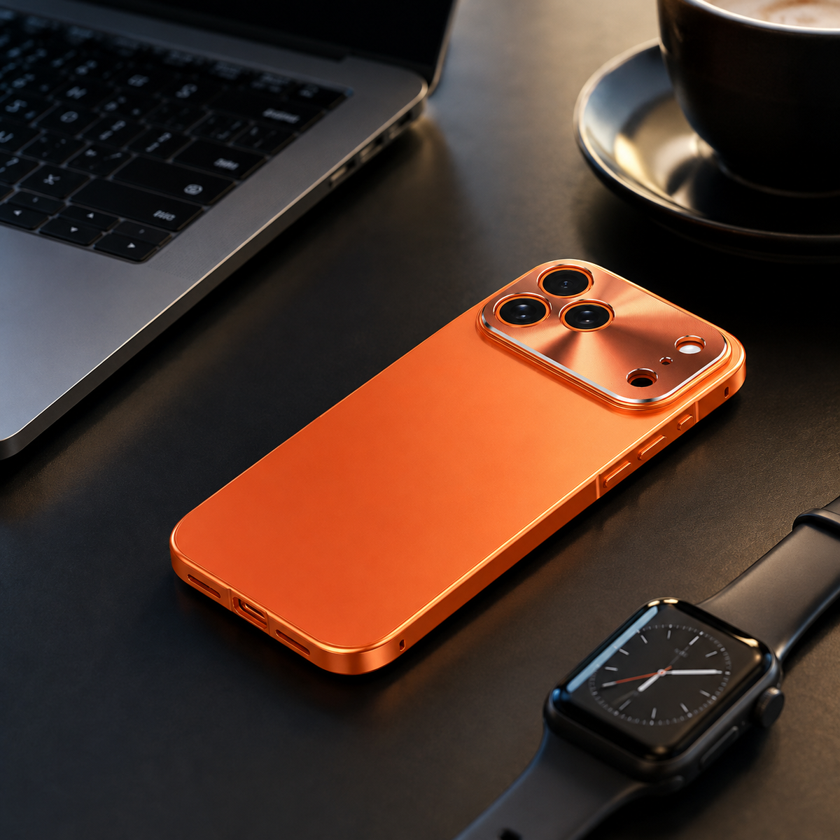 Premium iPhone Case Aluminum Alloy Frame Frosted PC Backplate Ultra Thin Shockproof Anti Scratch Anti Fingerprint Matte Protective Cover