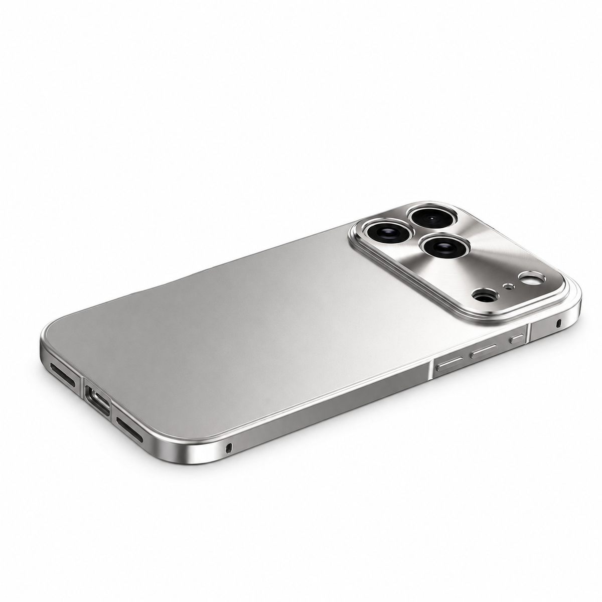 Premium iPhone Case Aluminum Alloy Frame Frosted PC Backplate Ultra Thin Shockproof Anti Scratch Anti Fingerprint Matte Protective Cover