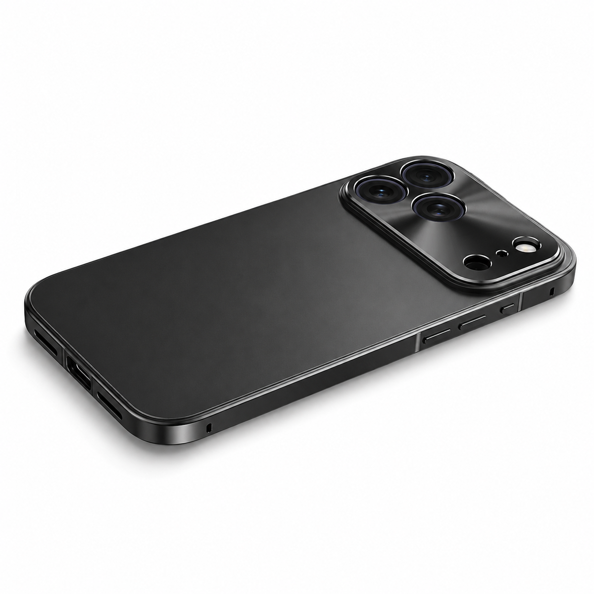 Premium iPhone Case Aluminum Alloy Frame Frosted PC Backplate Ultra Thin Shockproof Anti Scratch Anti Fingerprint Matte Protective Cover