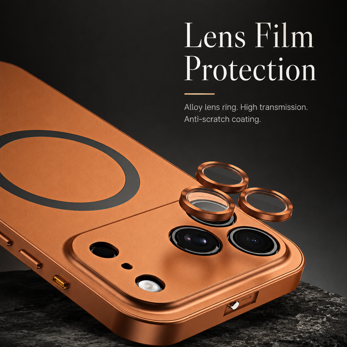Premium iPhone Case Aluminum Alloy Magnetic MagSafe Full Coverage Shockproof Glass Lens Matte Anti Glare Wireless Charging Protective Design