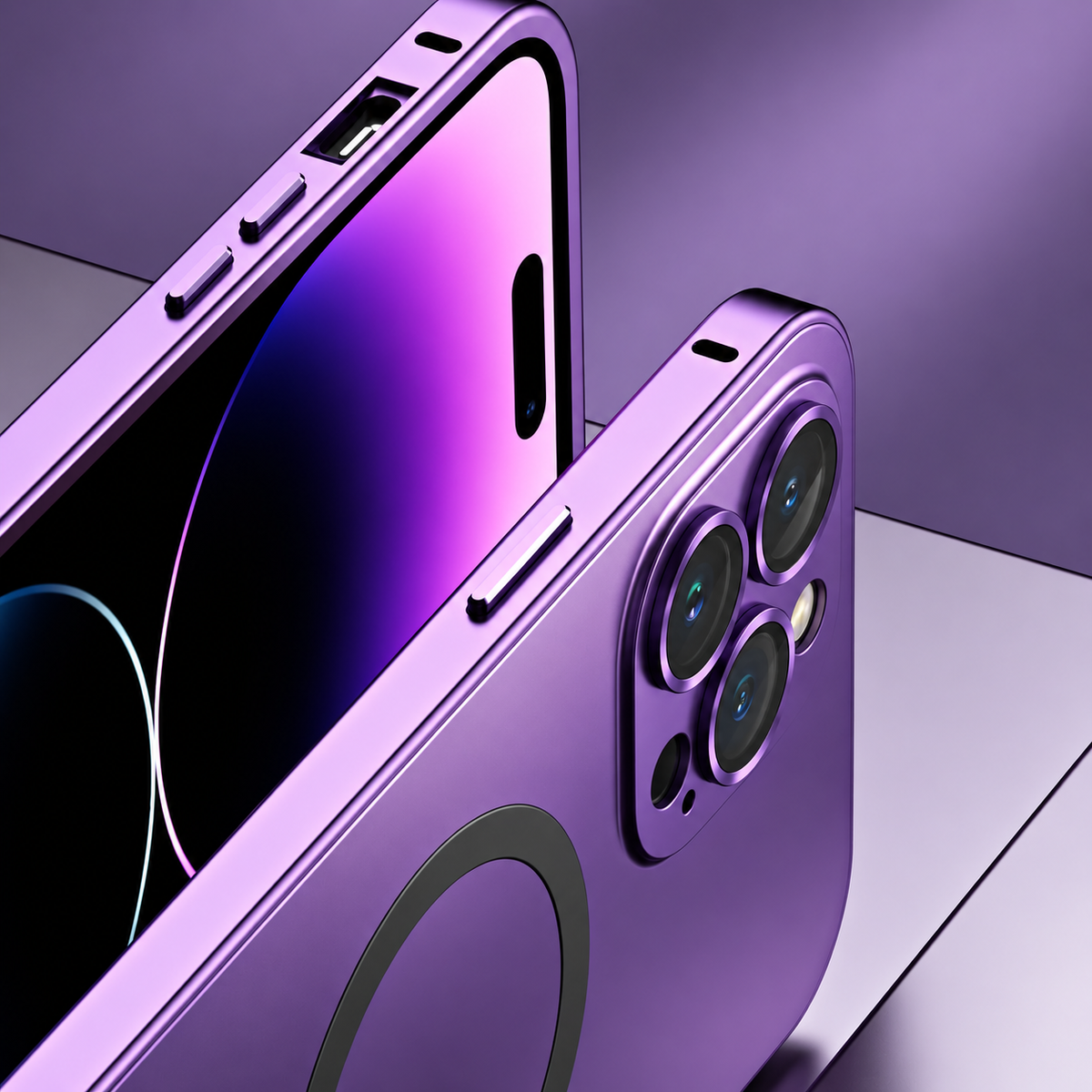 Premium iPhone Case Aluminum Alloy Magnetic MagSafe Full Coverage Shockproof Glass Lens Matte Anti Glare Wireless Charging Protective Design