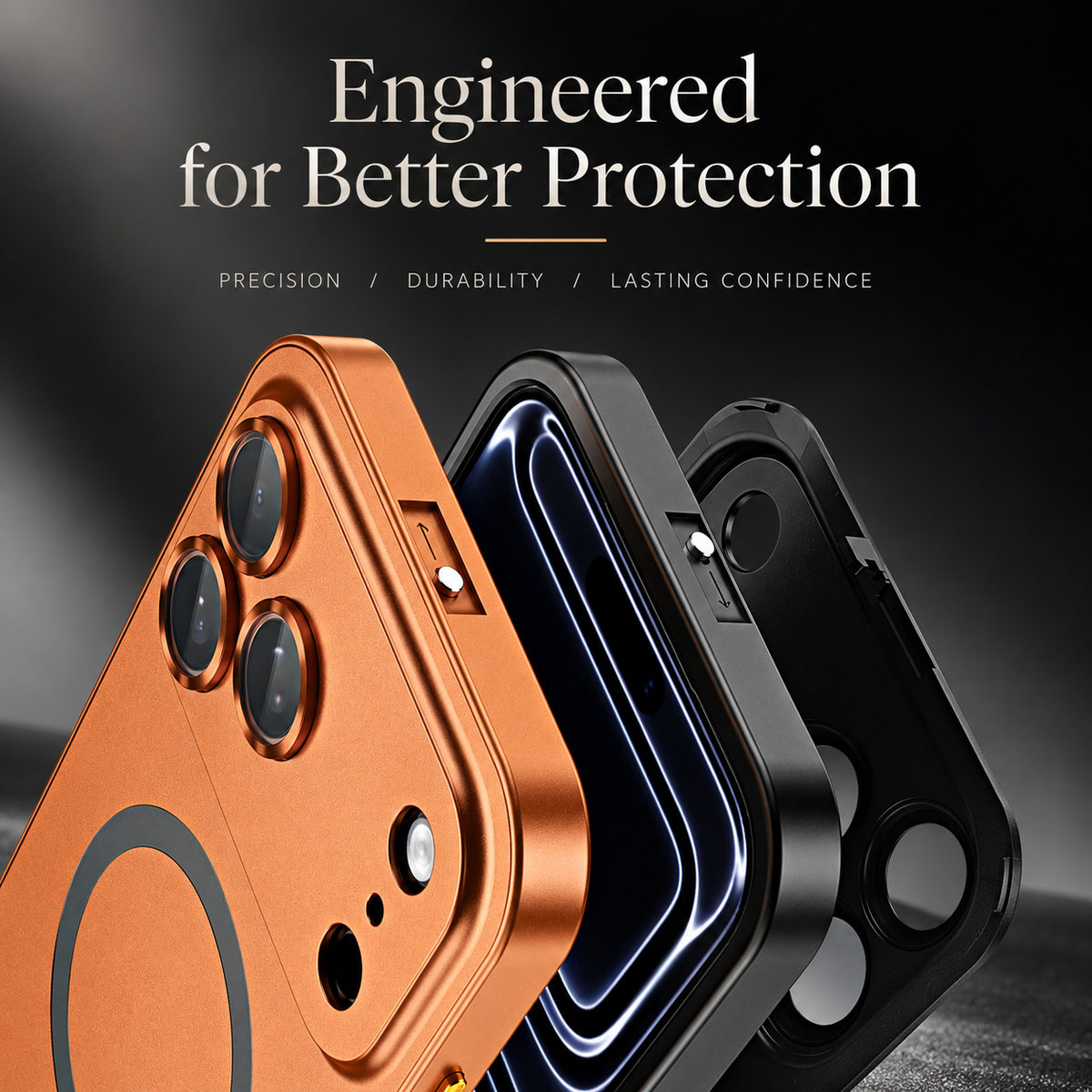 Premium iPhone Case Aluminum Alloy Magnetic MagSafe Full Coverage Shockproof Glass Lens Matte Anti Glare Wireless Charging Protective Design