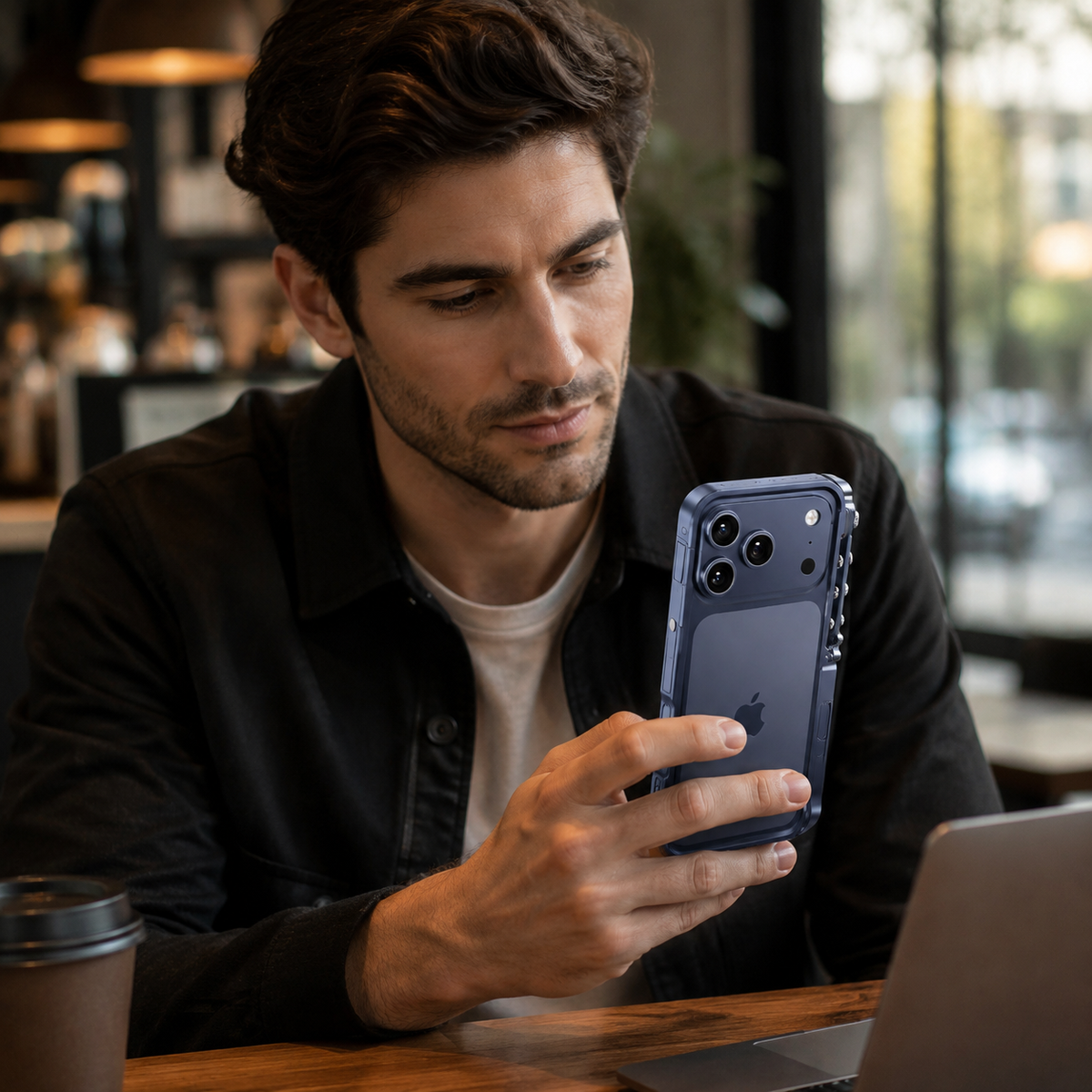 Premium iPhone Case Aluminum Alloy Mechanical Bumper Shockproof Metal Frame Heavy Duty Corner Protection Cyberpunk Industrial Slim Cover