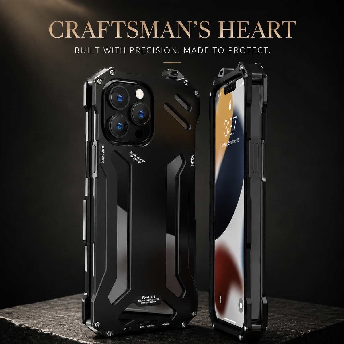 Premium iPhone Case Aluminum Alloy Metal Armor Shockproof Cooling Airflow Anti Scratch Matte Protective Cover Non Slip Full Coverage Slim Frame Design