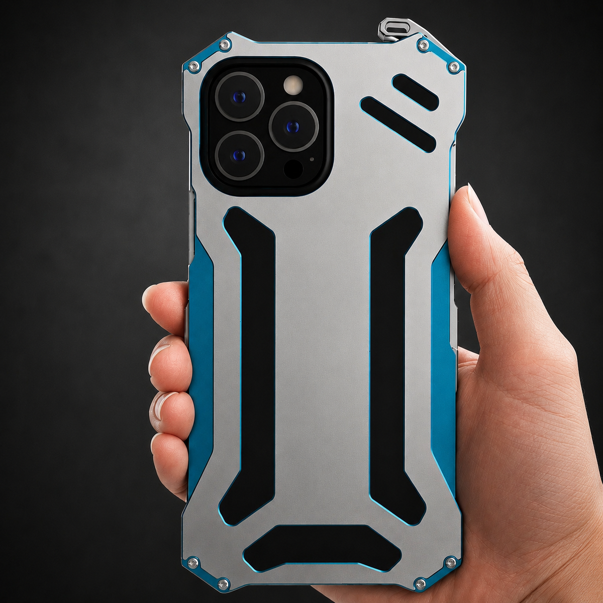 Premium iPhone Case Aluminum Alloy Metal Armor Shockproof Cooling Airflow Anti Scratch Matte Protective Cover Non Slip Full Coverage Slim Frame Design