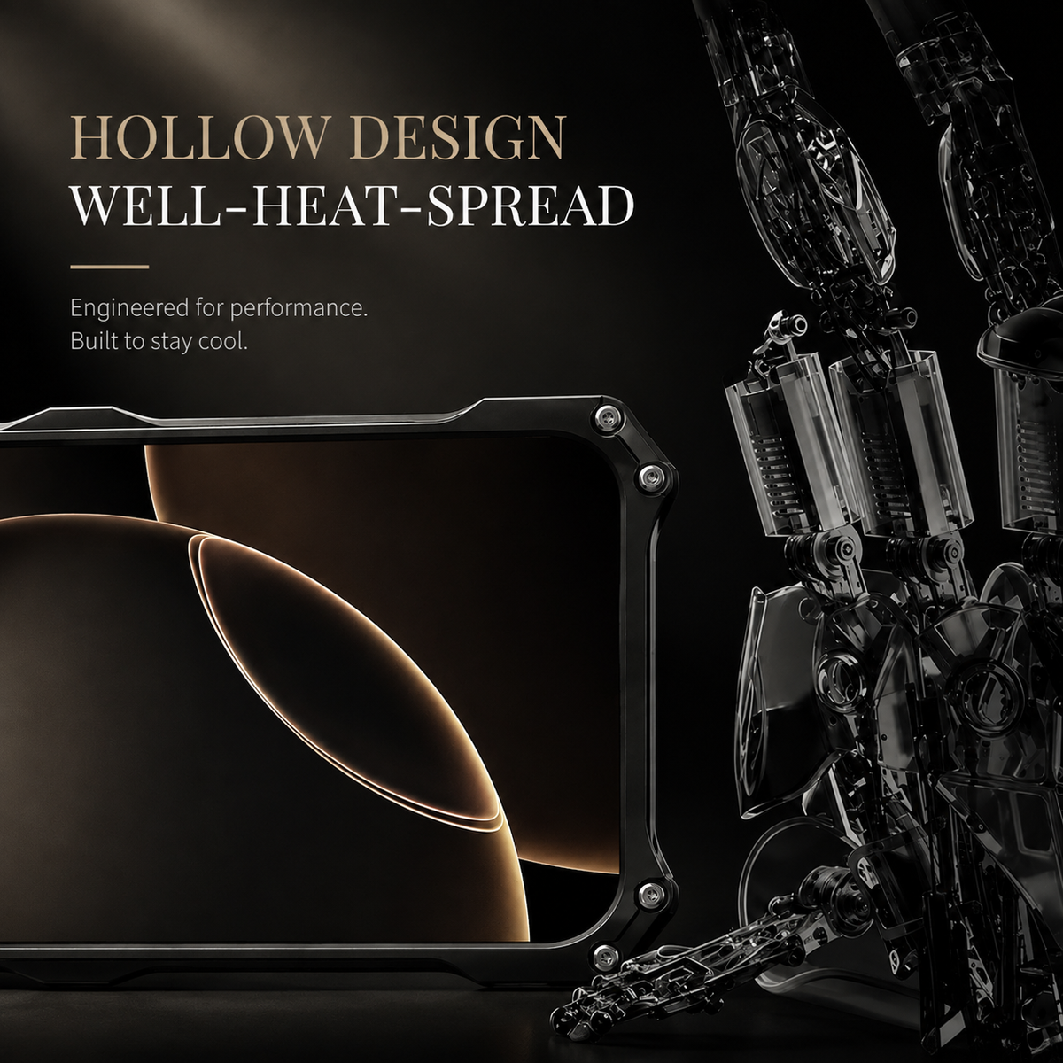 Premium iPhone Case Aluminum Alloy Metal Armor Shockproof Cooling Airflow Anti Scratch Matte Protective Cover Non Slip Full Coverage Slim Frame Design