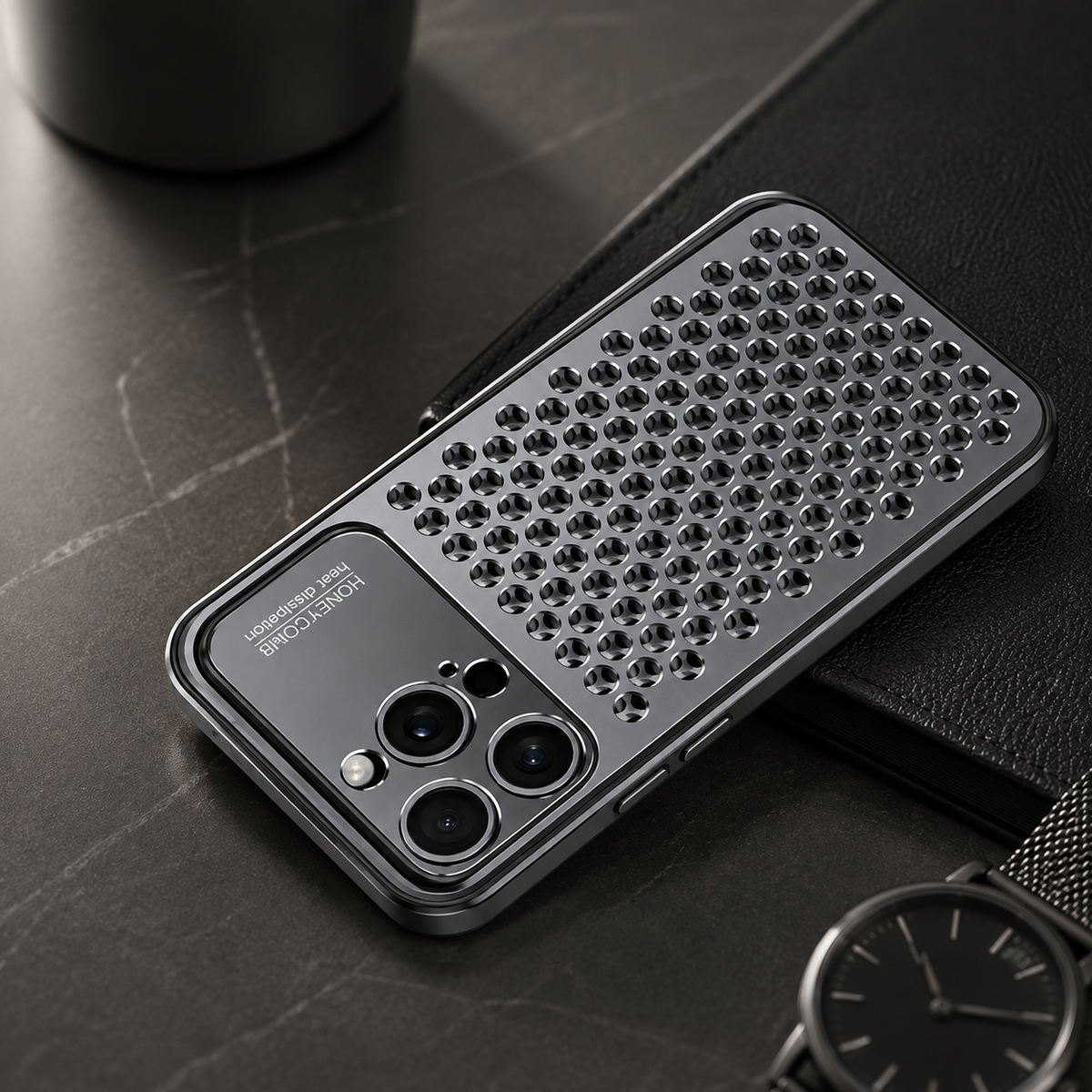 Premium iPhone Case Aluminum Alloy Metal Breathable Back Cover Anti Fingerprint Anti Scratch Dust Resistant Slim Lightweight Protective Case