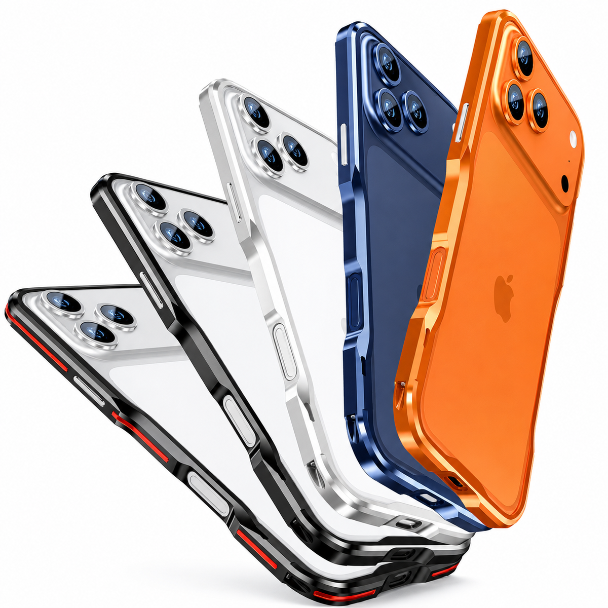Premium iPhone Case Aluminum Alloy Metal Bumper Shockproof Edge Protection Anti Scratch Anti Fingerprint Non Slip Tough Irregular Cut Slim Protective Frame