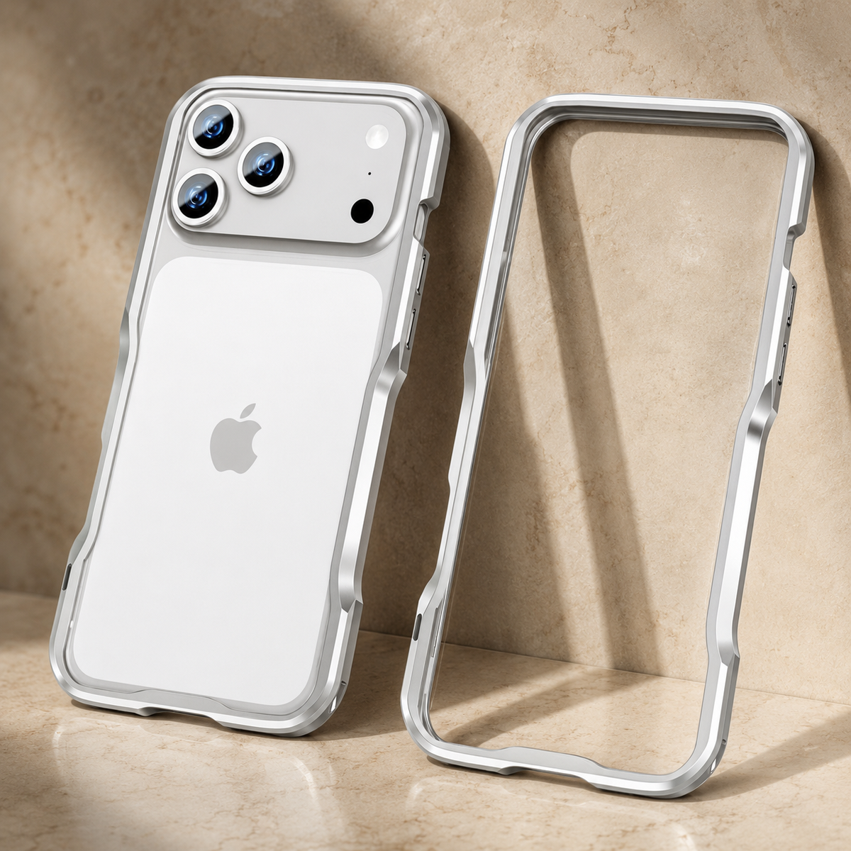 Premium iPhone Case Aluminum Alloy Metal Bumper Shockproof Edge Protection Anti Scratch Anti Fingerprint Non Slip Tough Irregular Cut Slim Protective Frame