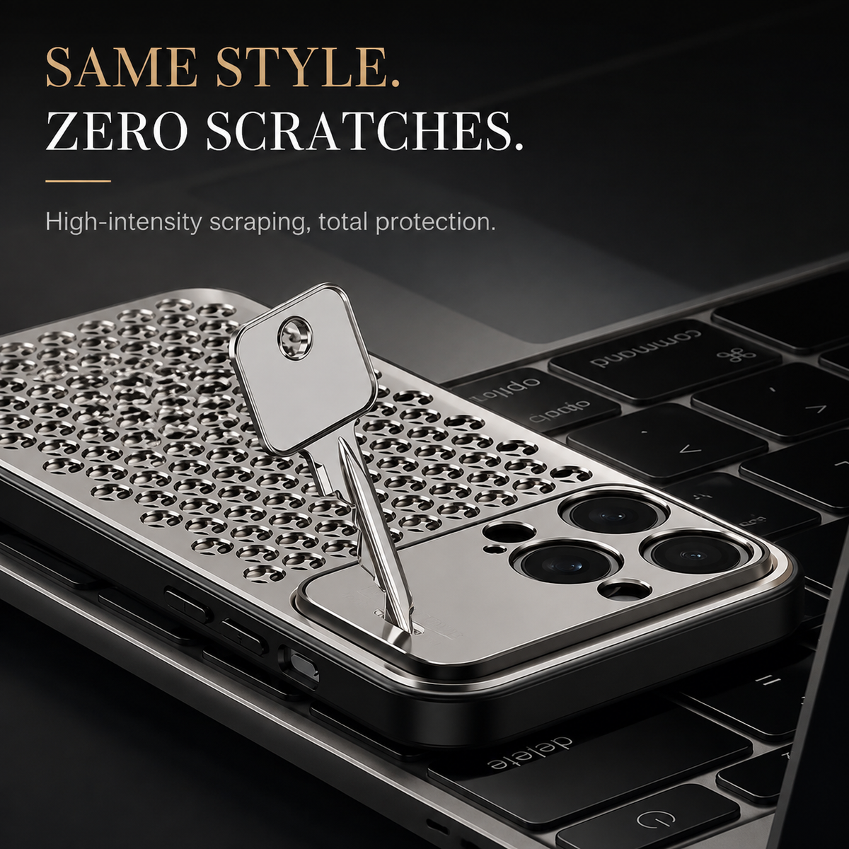 Premium iPhone Case Aluminum Alloy Metal Frame Breathable Protective Cover Anti Fingerprint Scratch Resistant Slim Lightweight Durable Design