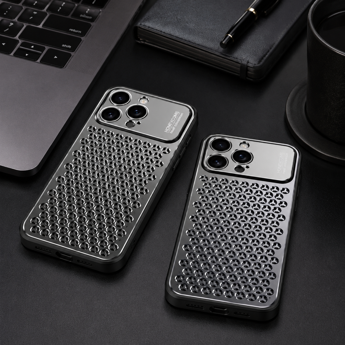 Premium iPhone Case Aluminum Alloy Metal Frame Breathable Protective Cover Anti Fingerprint Scratch Resistant Slim Lightweight Durable Design