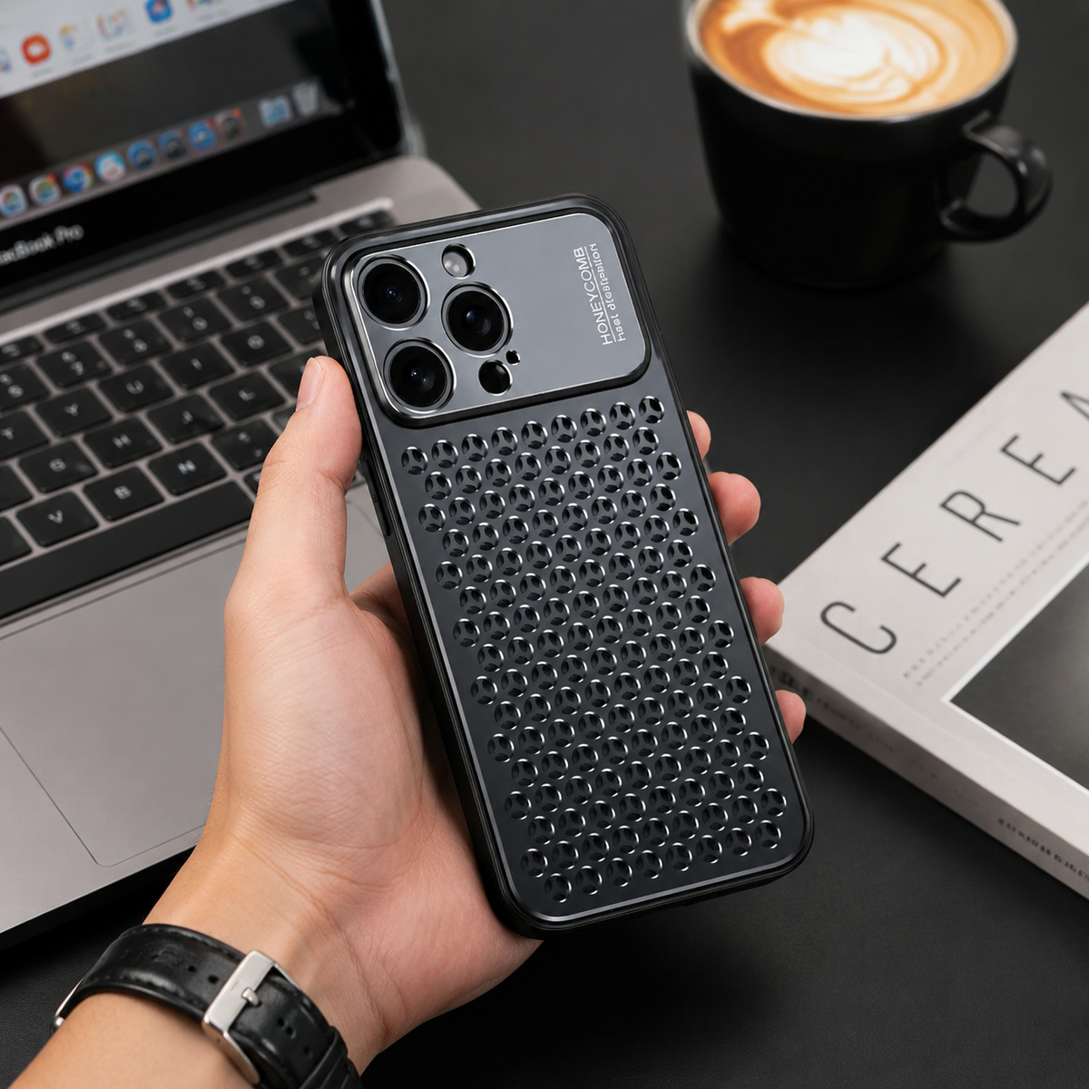 Premium iPhone Case Aluminum Alloy Metal Frame Breathable Protective Cover Anti Fingerprint Scratch Resistant Slim Lightweight Durable Design