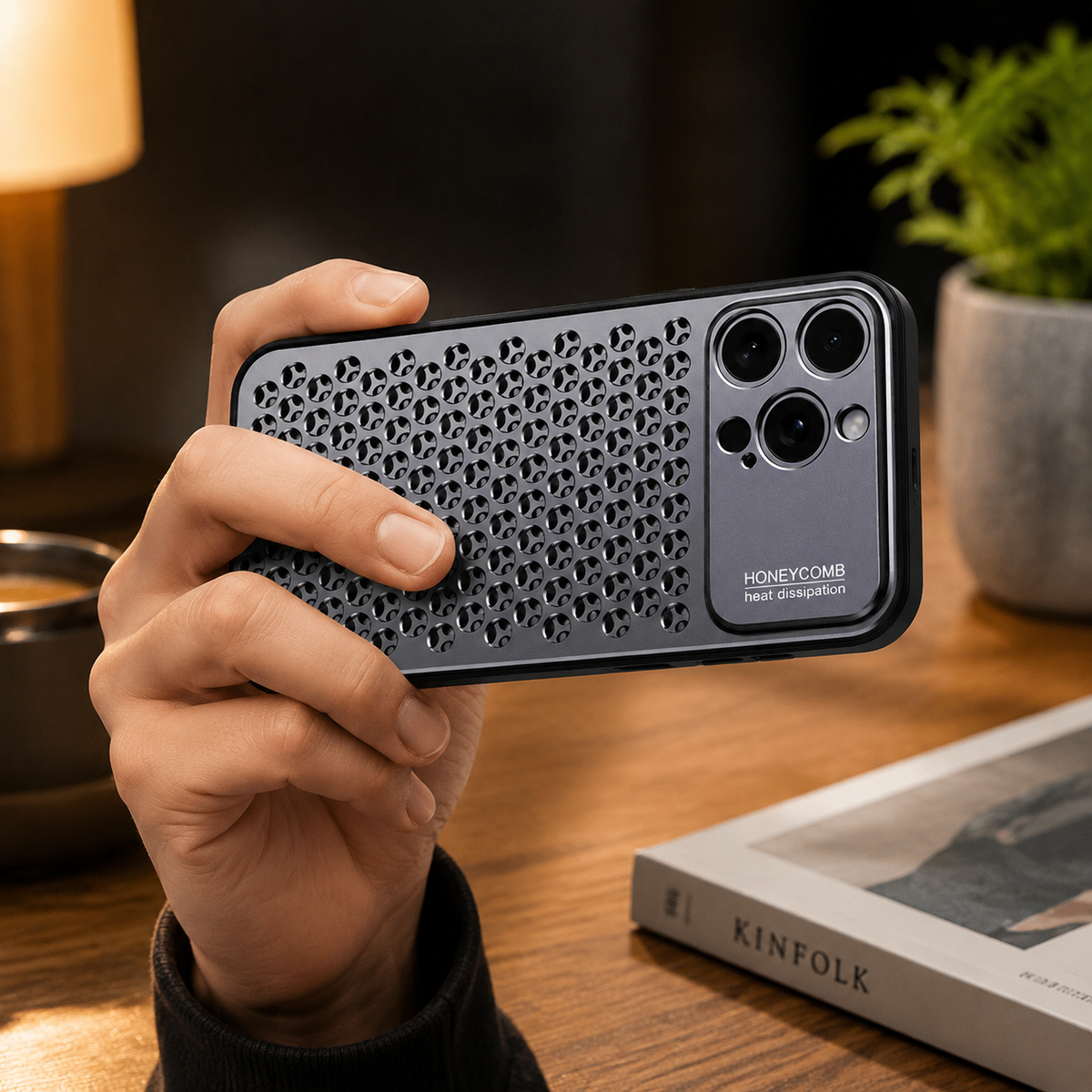 Premium iPhone Case Aluminum Alloy Metal Frame Breathable Protective Cover Anti Fingerprint Scratch Resistant Slim Lightweight Durable Design