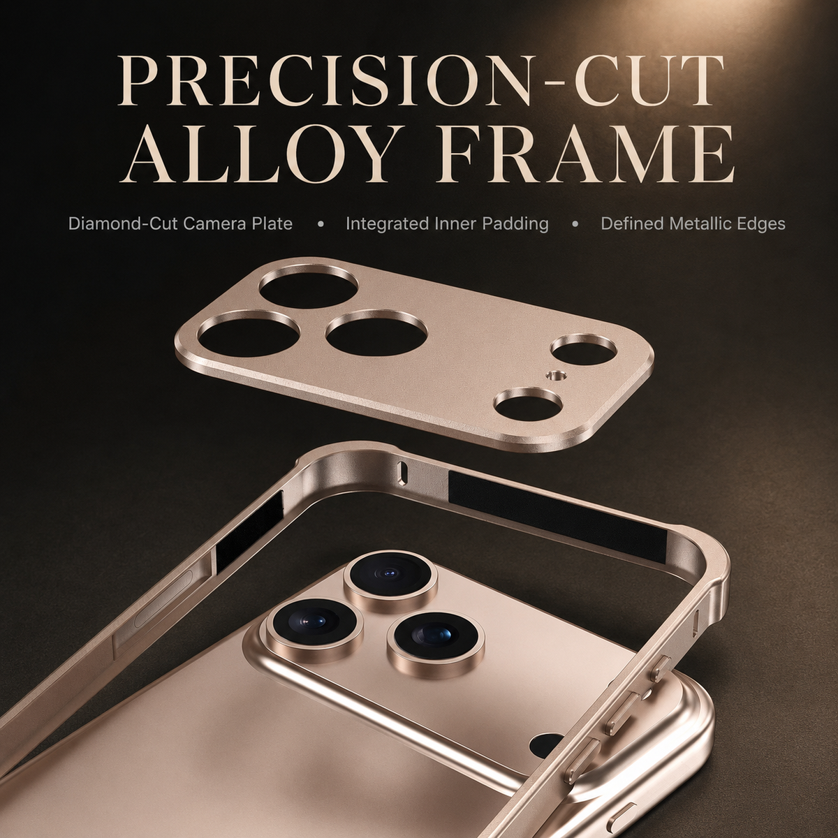 Premium iPhone Case Aluminum Alloy Metal Frame Bumper Camera Lens Protection Shockproof Slim Anti Scratch Reinforced Edge Protective Cover Case Design