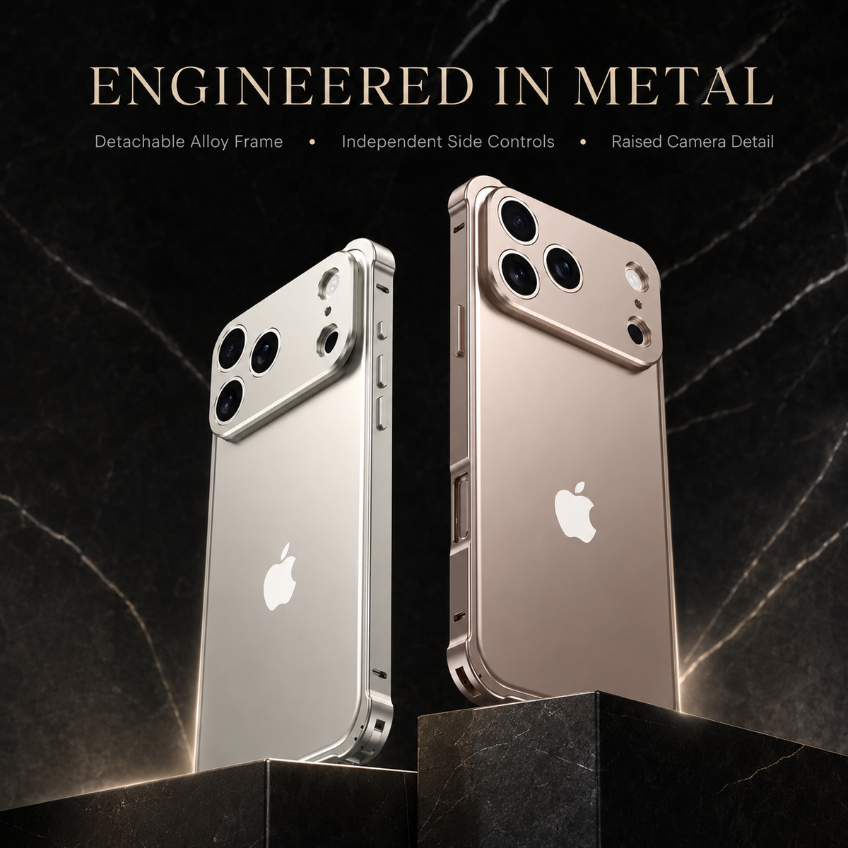 Premium iPhone Case Aluminum Alloy Metal Frame Bumper Camera Lens Protection Shockproof Slim Anti Scratch Reinforced Edge Protective Cover Case Design