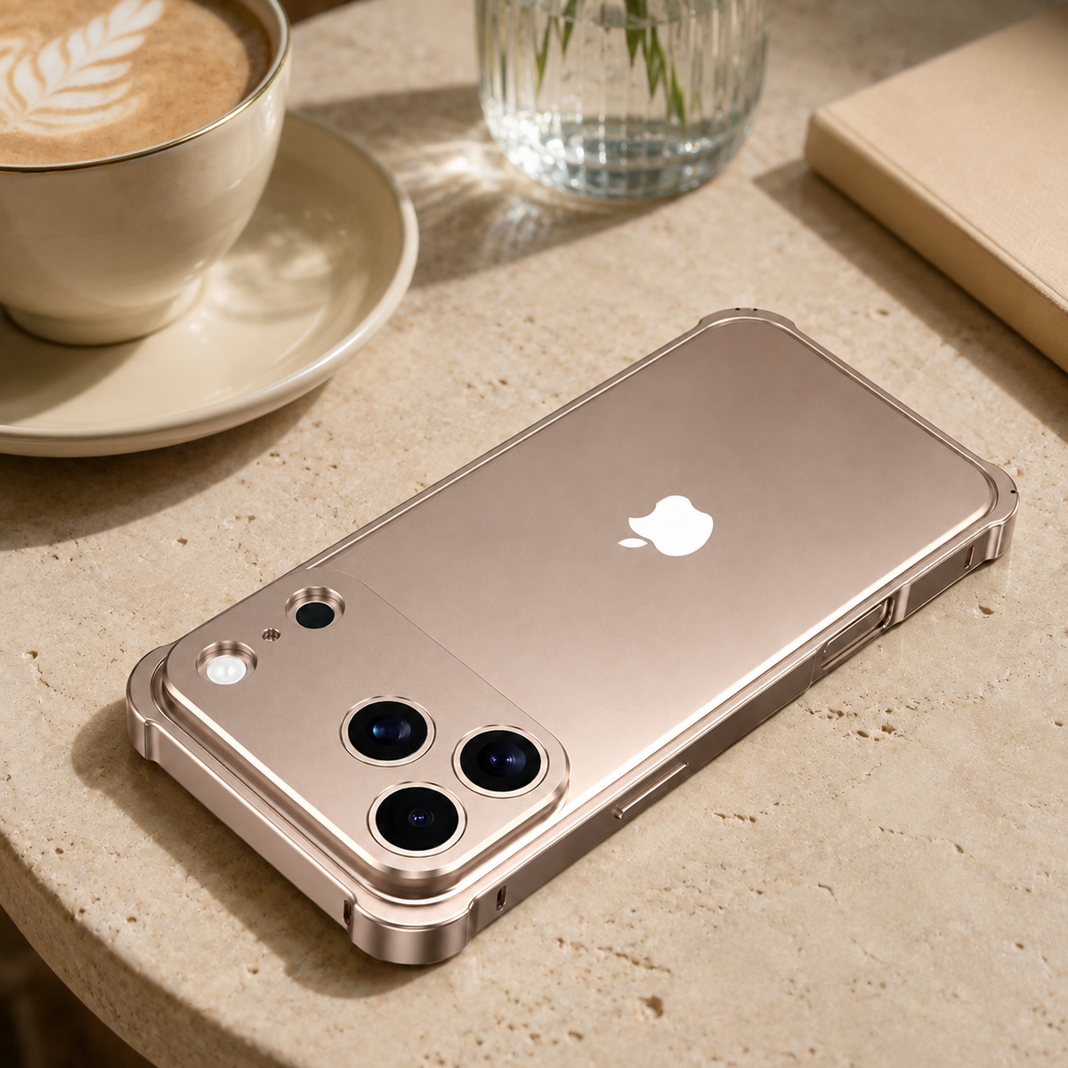 Premium iPhone Case Aluminum Alloy Metal Frame Bumper Camera Lens Protection Shockproof Slim Anti Scratch Reinforced Edge Protective Cover Case Design