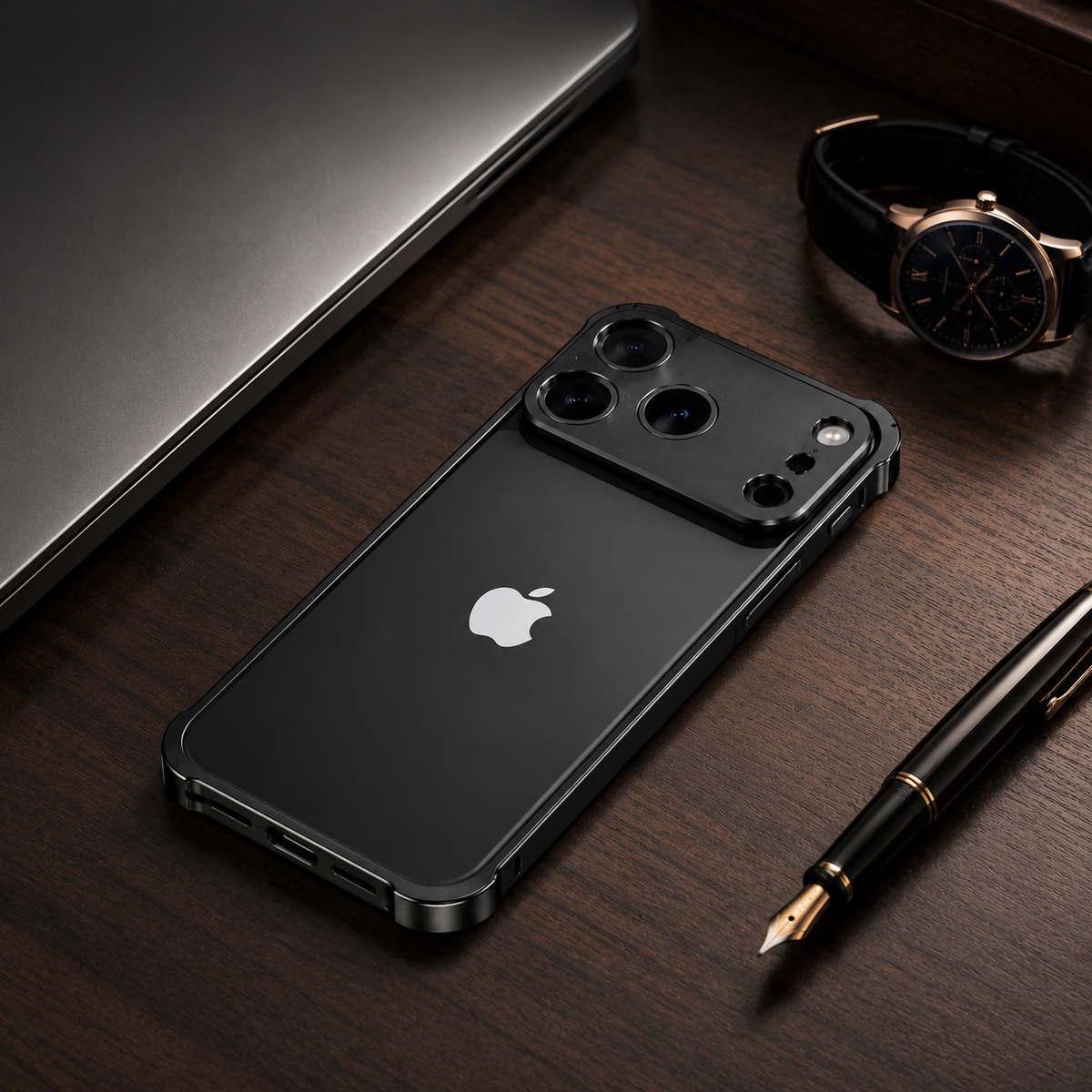 Premium iPhone Case Aluminum Alloy Metal Frame Bumper Camera Lens Protection Shockproof Slim Anti Scratch Reinforced Edge Protective Cover Case Design