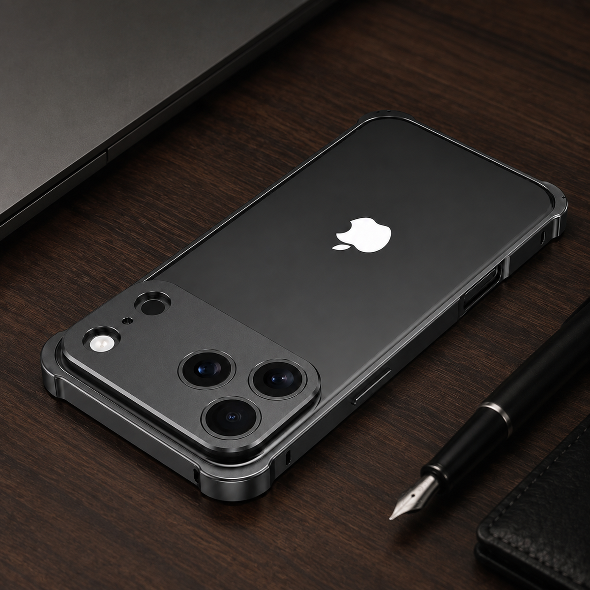 Premium iPhone Case Aluminum Alloy Metal Frame Bumper Camera Lens Protection Shockproof Slim Anti Scratch Reinforced Edge Protective Cover Case Design