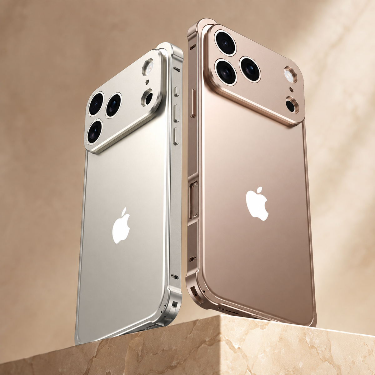 Premium iPhone Case Aluminum Alloy Metal Frame Bumper Camera Lens Protection Shockproof Slim Lightweight Reinforced Edge Protective Cover Original Finish