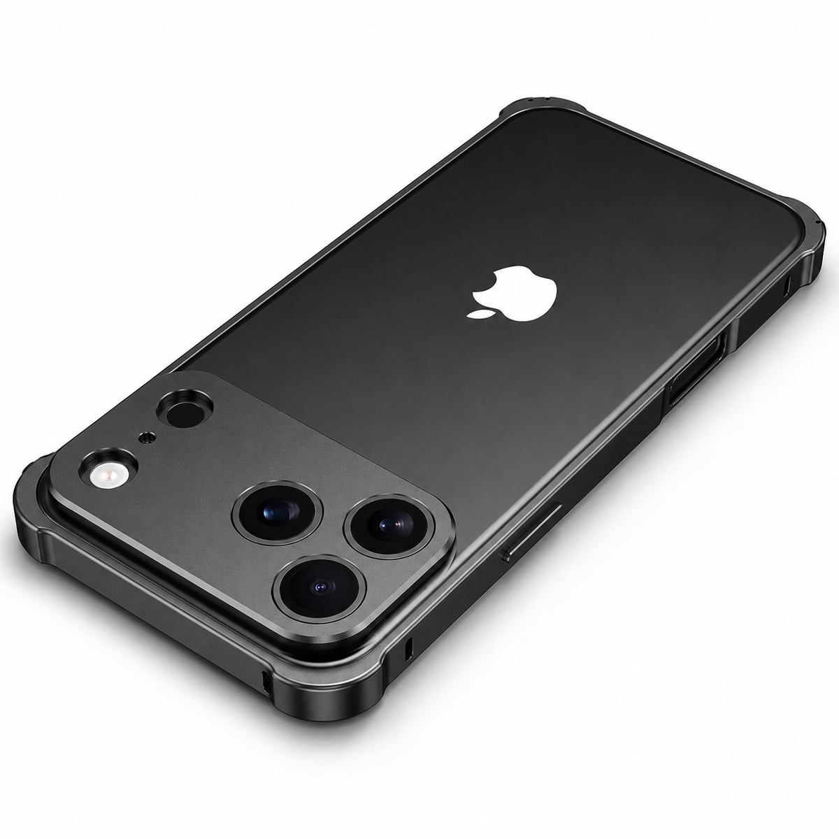 Premium iPhone Case Aluminum Alloy Metal Frame Bumper Camera Lens Protection Shockproof Slim Lightweight Reinforced Edge Protective Cover Original Finish