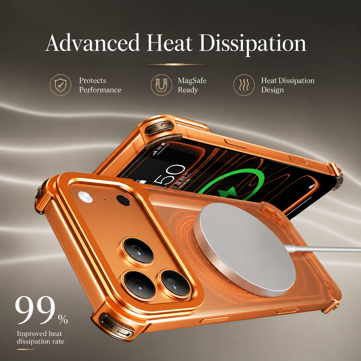 Premium iPhone Case Aluminum Frame MagSafe Compatible Lens Holder Wireless Charging Slim Metal Shockproof Anti Scratch Non Slip Protective Design