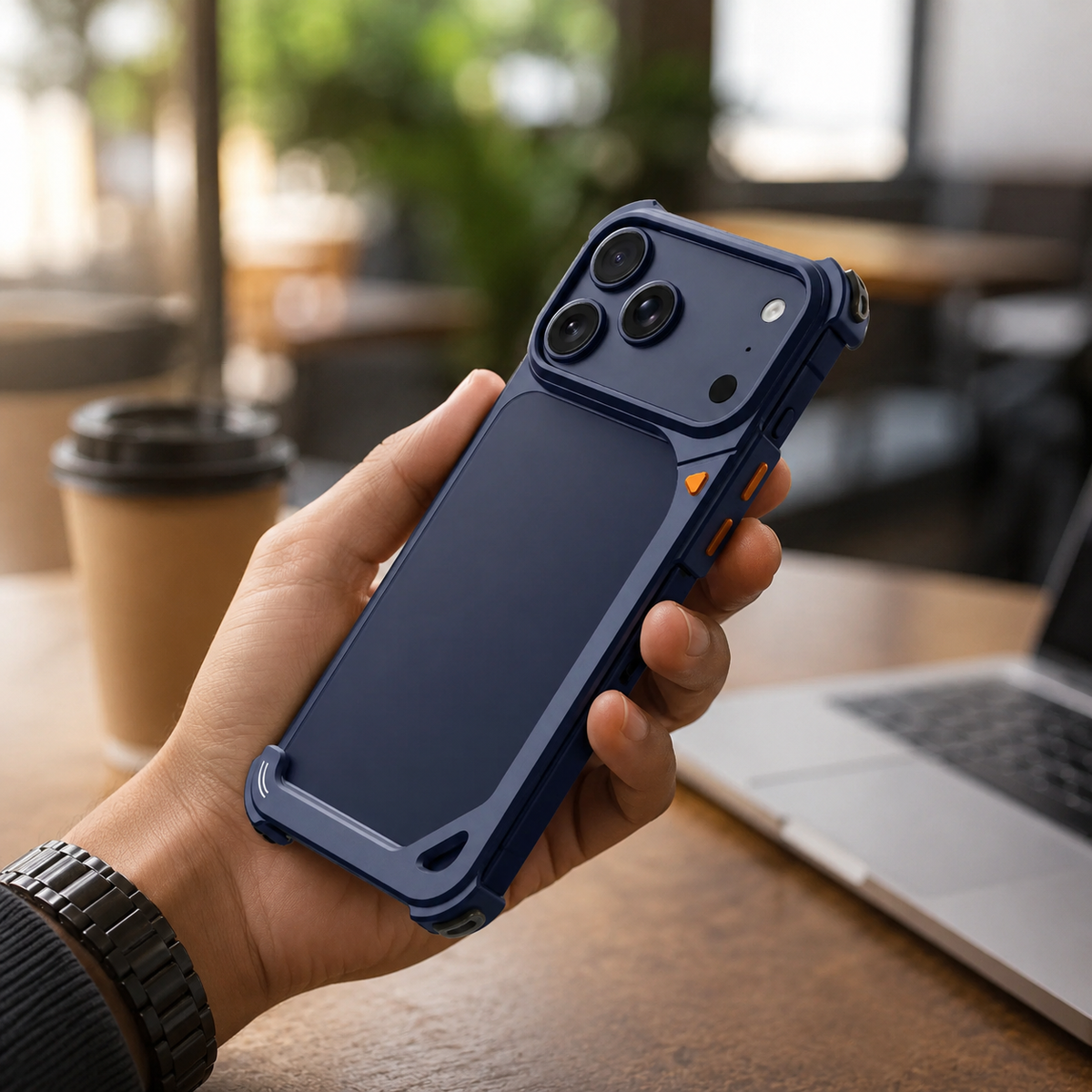 Premium iPhone Case Aluminum Frame MagSafe Compatible Lens Holder Wireless Charging Slim Metal Shockproof Anti Scratch Non Slip Protective Design
