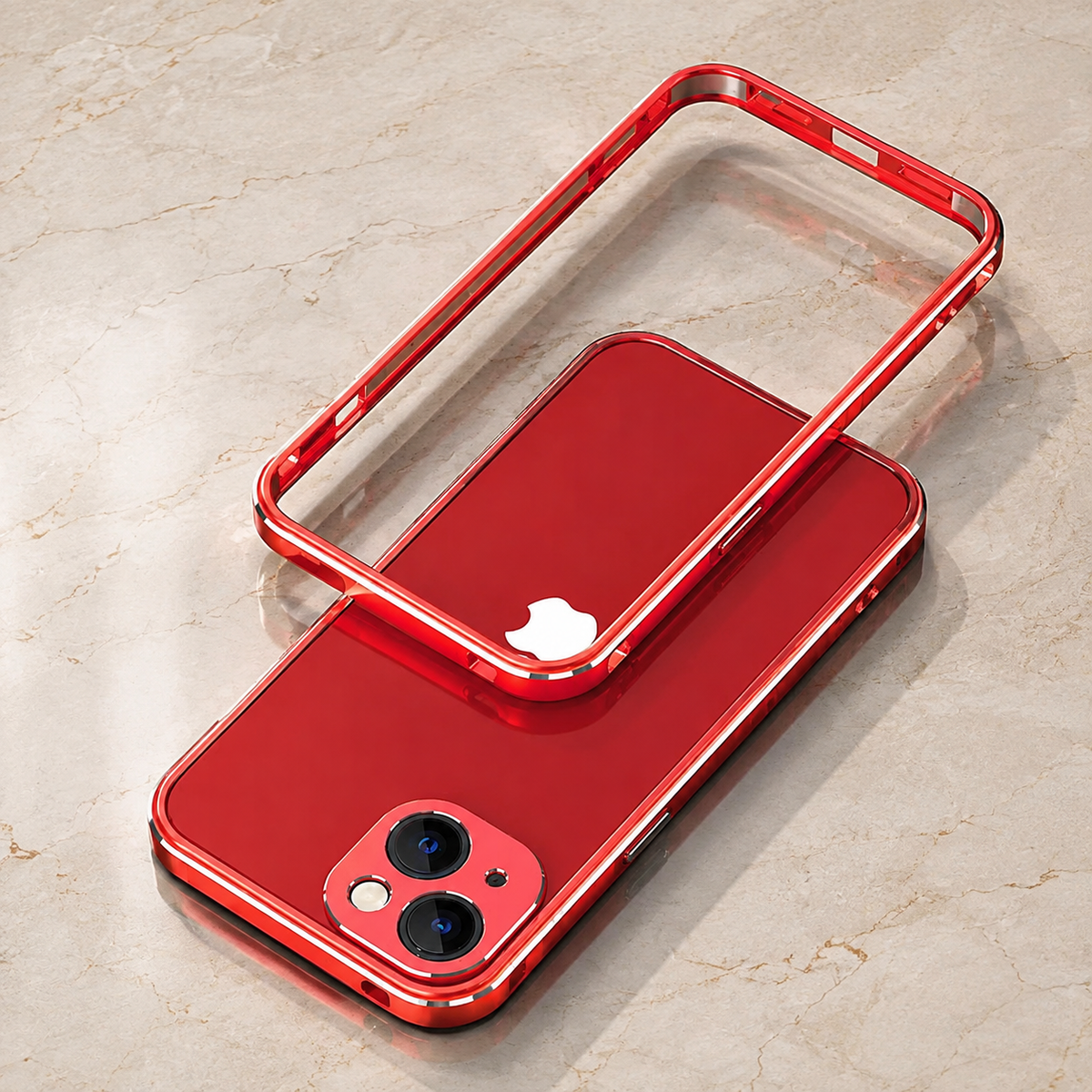 Premium iPhone Case Aluminum Metal Bumper Camera Protector Shockproof Heavy Duty Anti Scratch Slim Protective Frame Corner Cover Lightweight Design