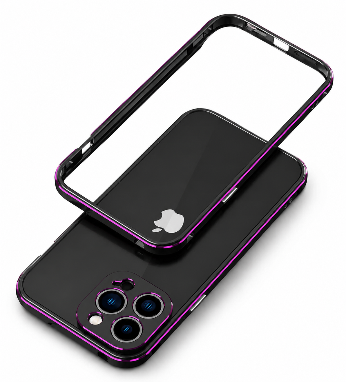 Premium iPhone Case Aluminum Metal Bumper Camera Protector Shockproof Heavy Duty Anti Scratch Slim Protective Frame Corner Cover Lightweight Design