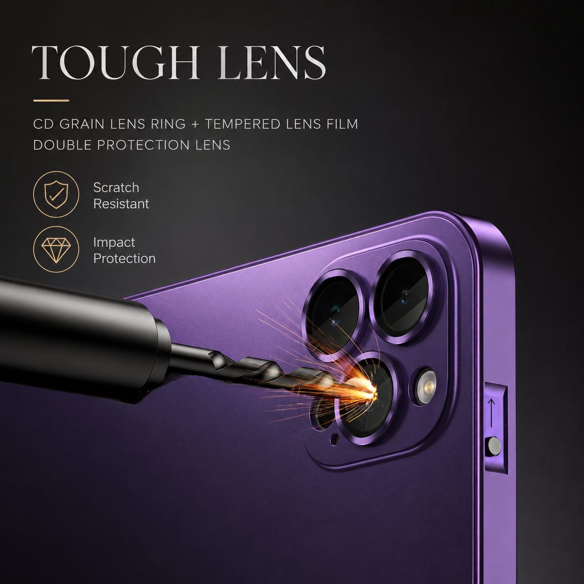 Premium iPhone Case Aluminum Metal Frame Shockproof PC Back Camera Lens Protection Slim Lightweight Protective Cover Wireless Charging Case