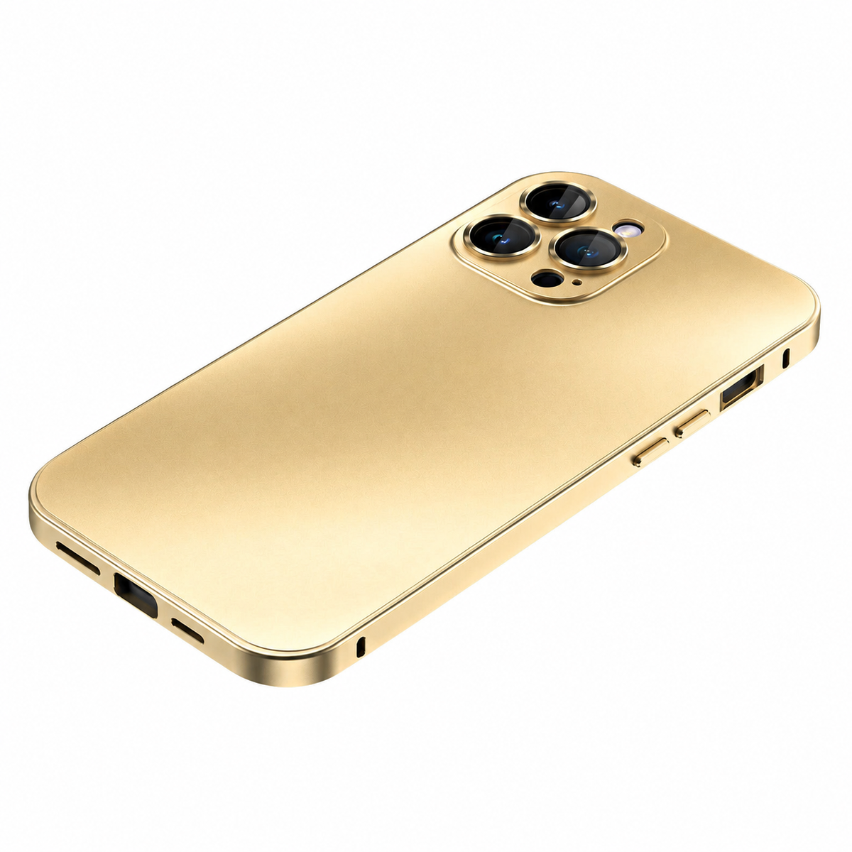 Premium iPhone Case Aluminum Metal Frame Shockproof PC Back Camera Lens Protection Slim Lightweight Protective Cover Wireless Charging Case