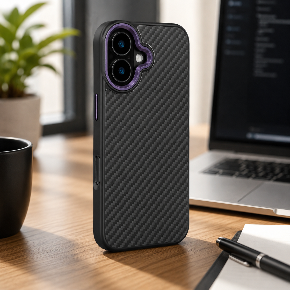 Premium iPhone Case Aramid Fiber Kevlar Magnetic MagSafe Compatible Wireless Charging Full Coverage Ultra Light Anti Scratch Non Slip Protective Cover