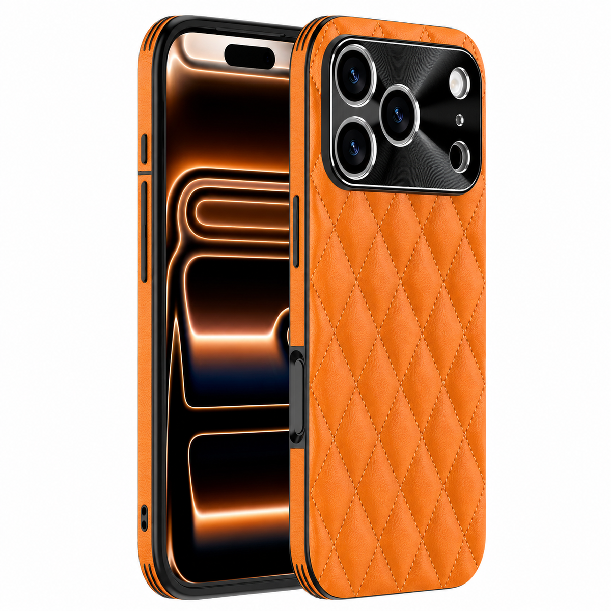 Premium iPhone Case Argyle PU Leather Camera Lens Protection Shockproof Anti Scratch Anti Fingerprint Matte Non Slip Slim Lightweight Elegant Hard Cover